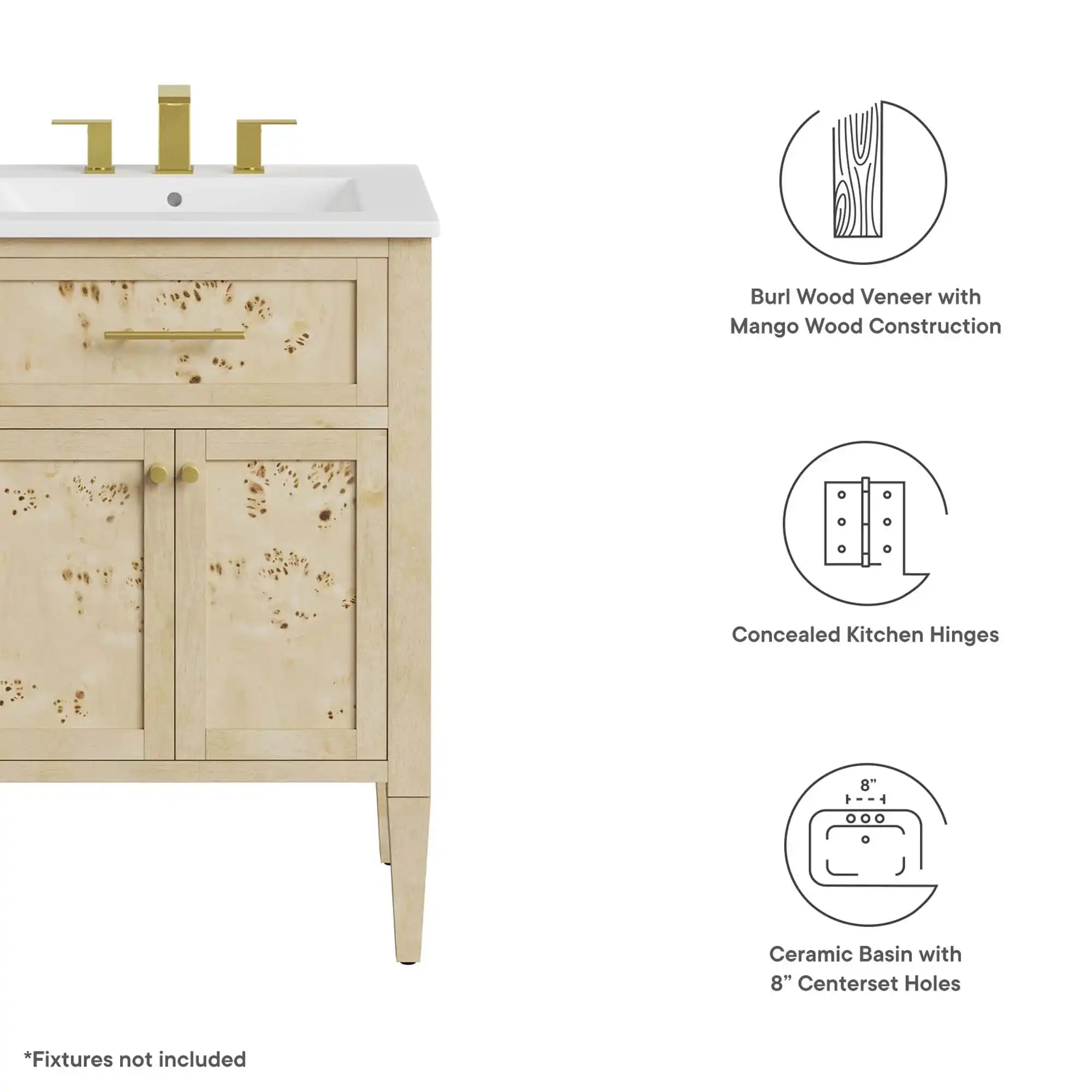 Elysian 24" Wood Bathroom Vanity by Modway - Best Buy Furniture