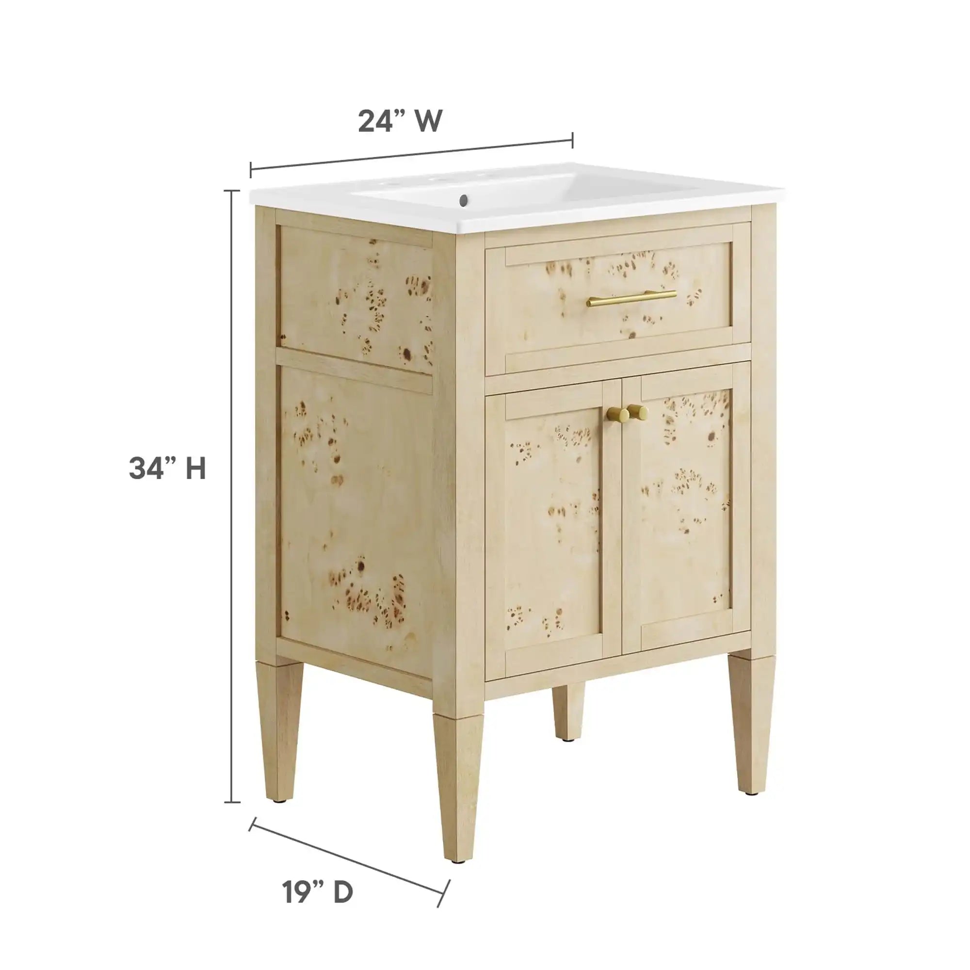 Elysian 24" Wood Bathroom Vanity by Modway - Best Buy Furniture