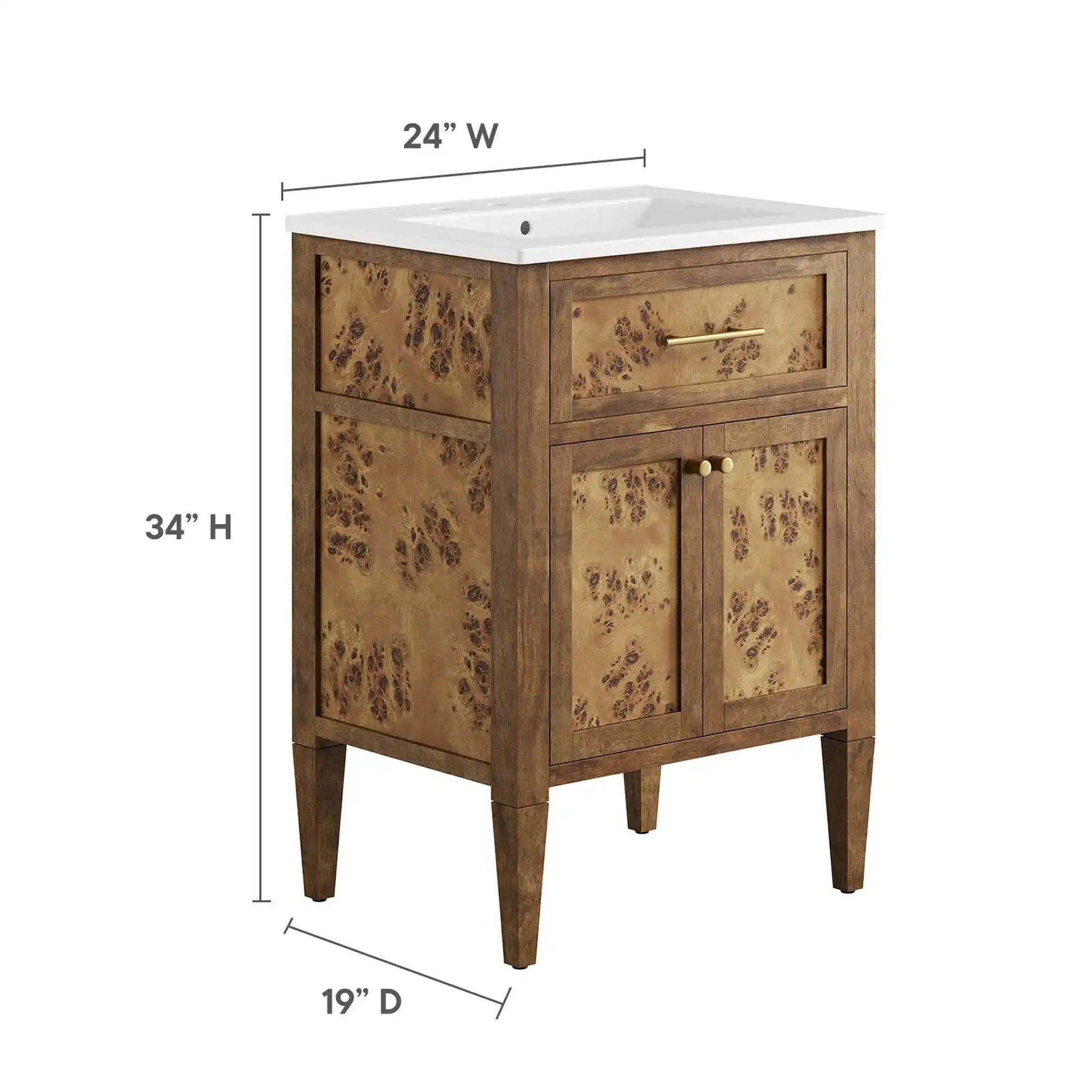 Elysian 24" Wood Bathroom Vanity by Modway - Best Buy Furniture