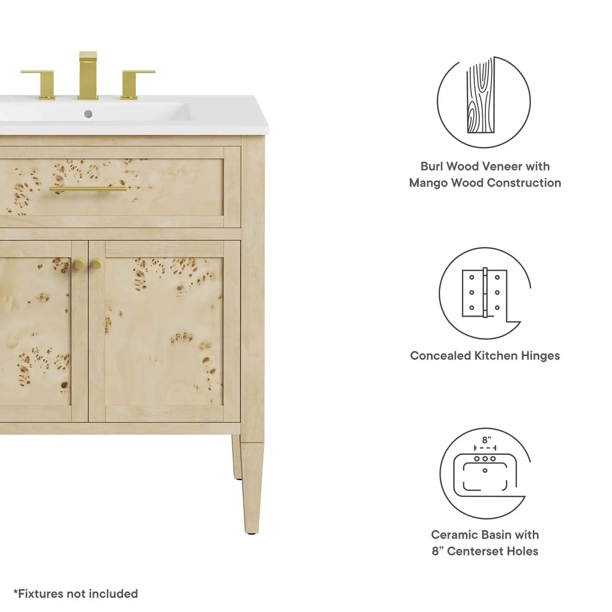 Elysian 30" Wood Bathroom Vanity by Modway - Best Buy Furniture