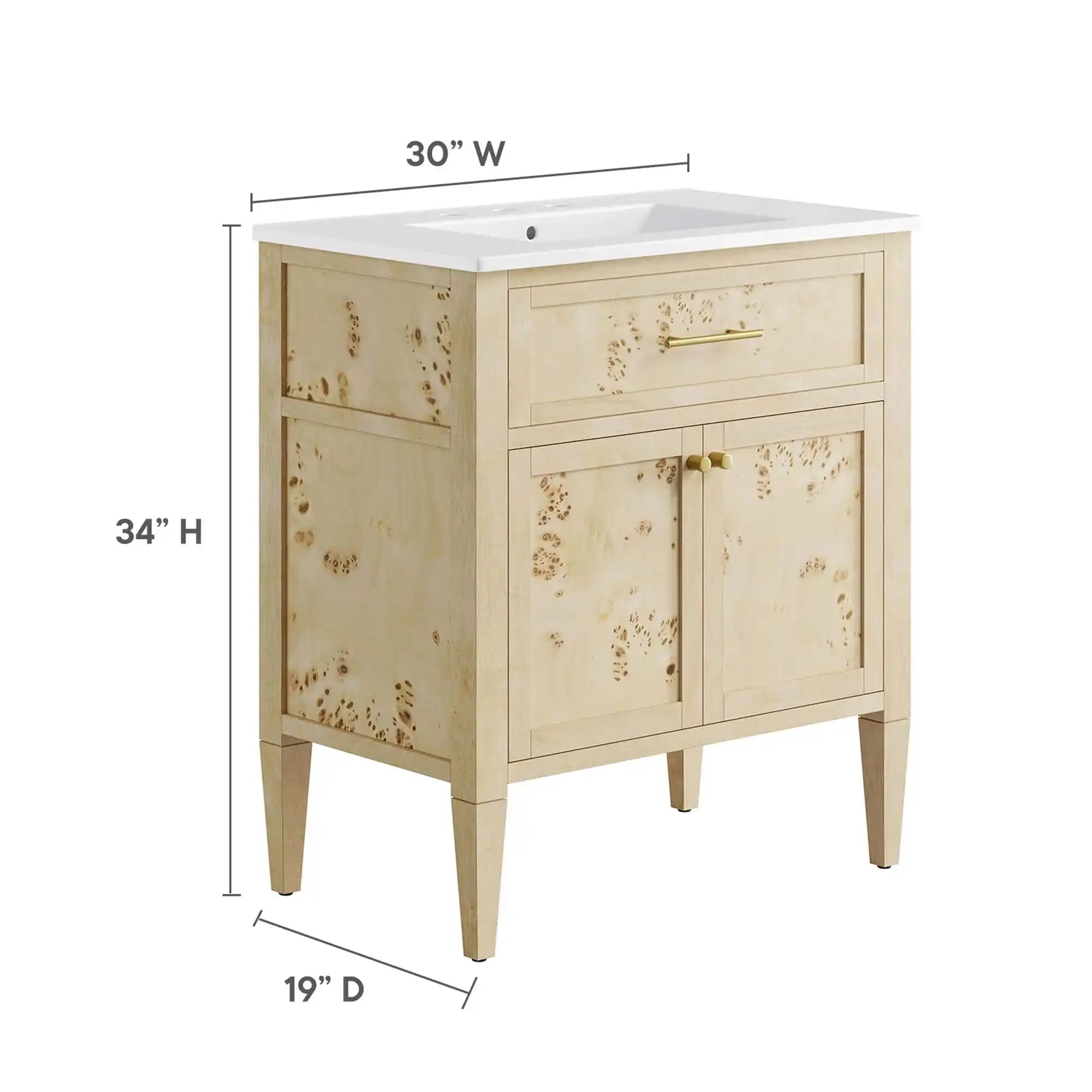 Elysian 30" Wood Bathroom Vanity by Modway - Best Buy Furniture