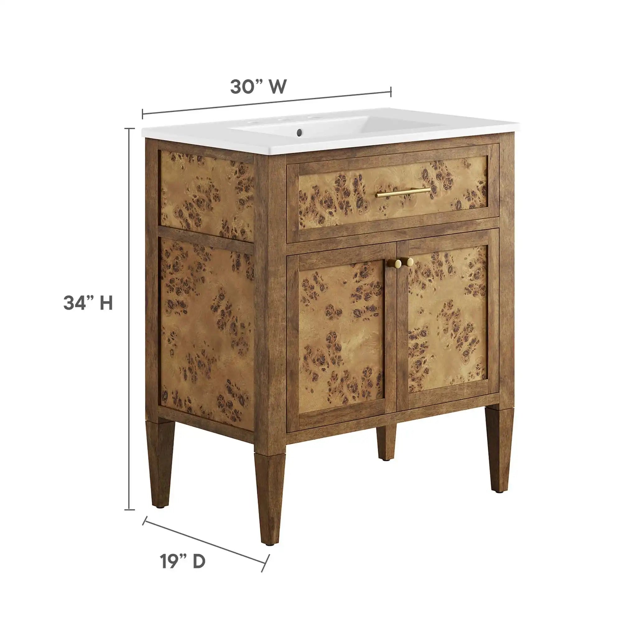 Elysian 30" Wood Bathroom Vanity by Modway - Best Buy Furniture