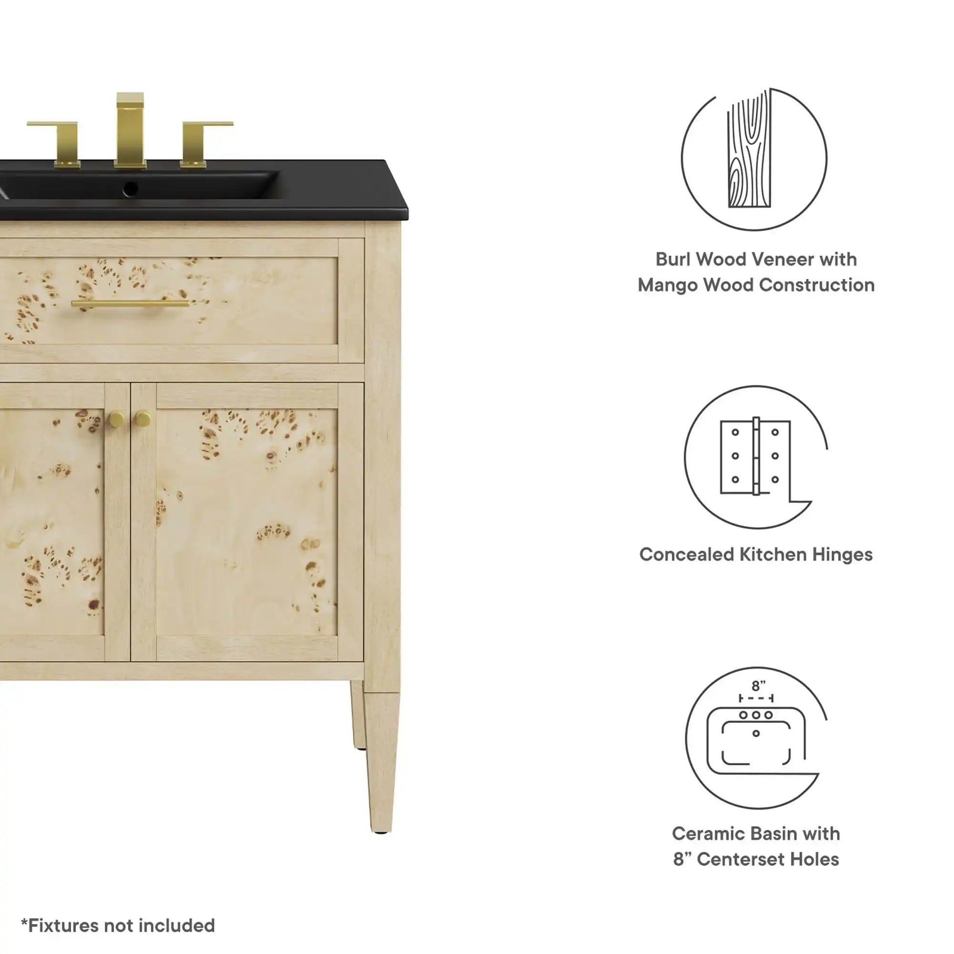 Elysian 30" Wood Bathroom Vanity by Modway - Best Buy Furniture