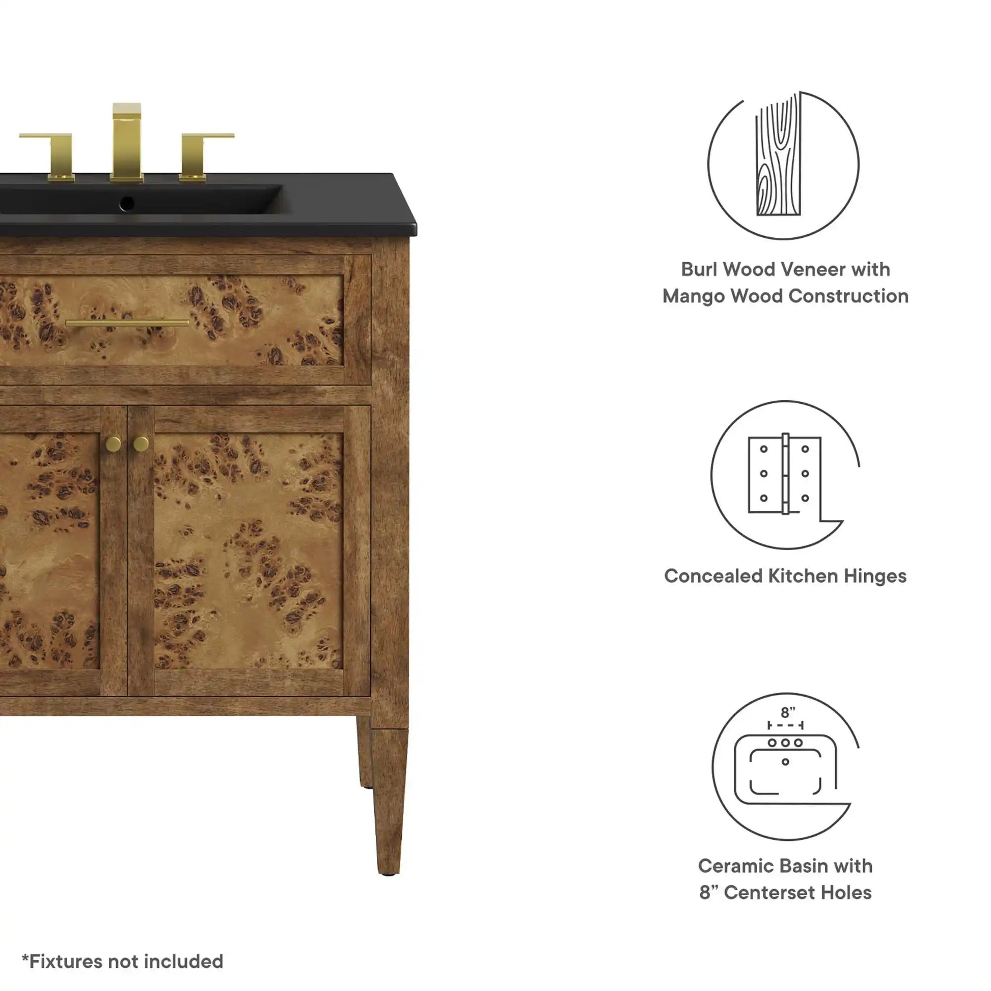 Elysian 30" Wood Bathroom Vanity by Modway - Best Buy Furniture