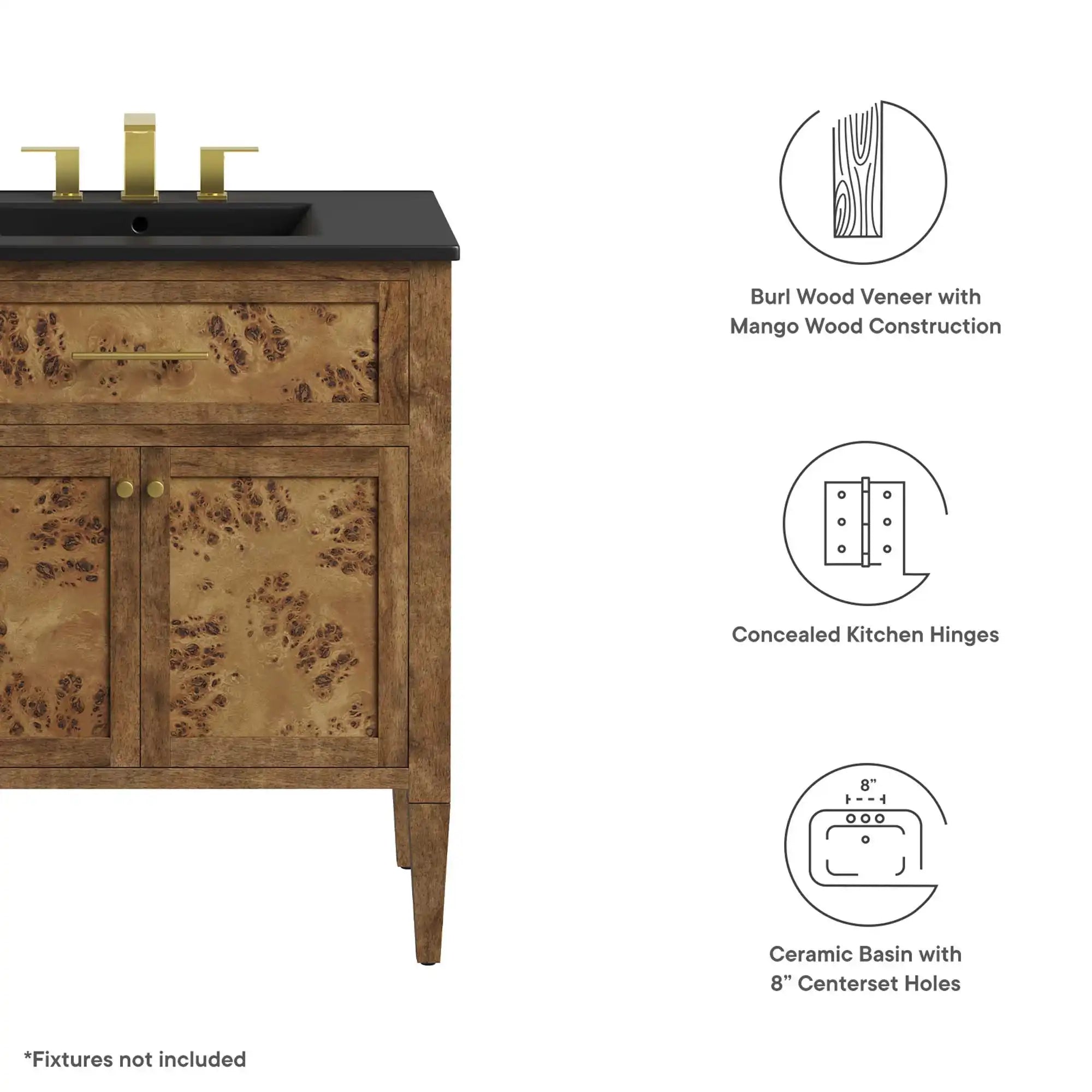 Elysian 30" Wood Bathroom Vanity by Modway - Best Buy Furniture