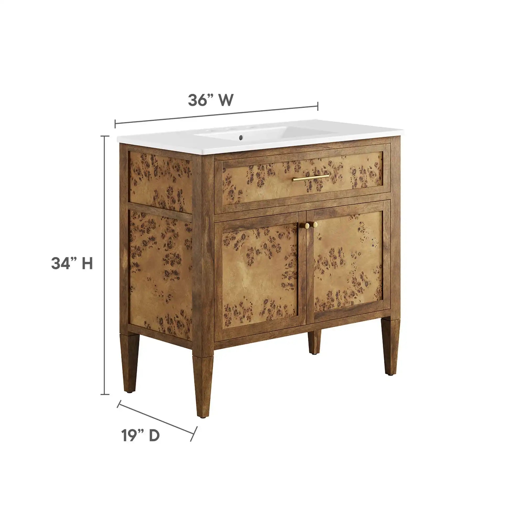 Elysian 36" Wood Bathroom Vanity by Modway - Best Buy Furniture