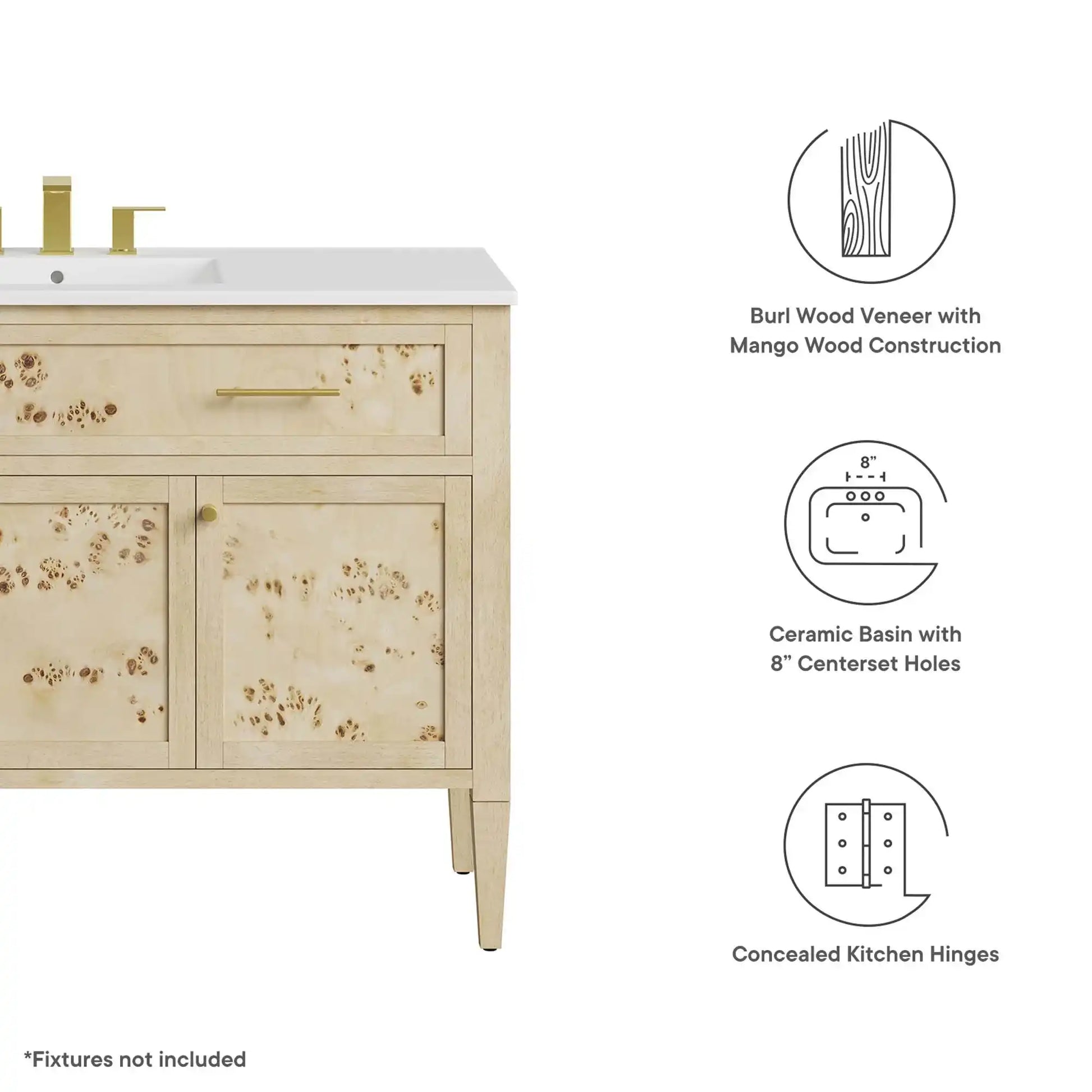 Elysian 48" Wood Single Sink Bathroom Vanity by Modway - Best Buy Furniture