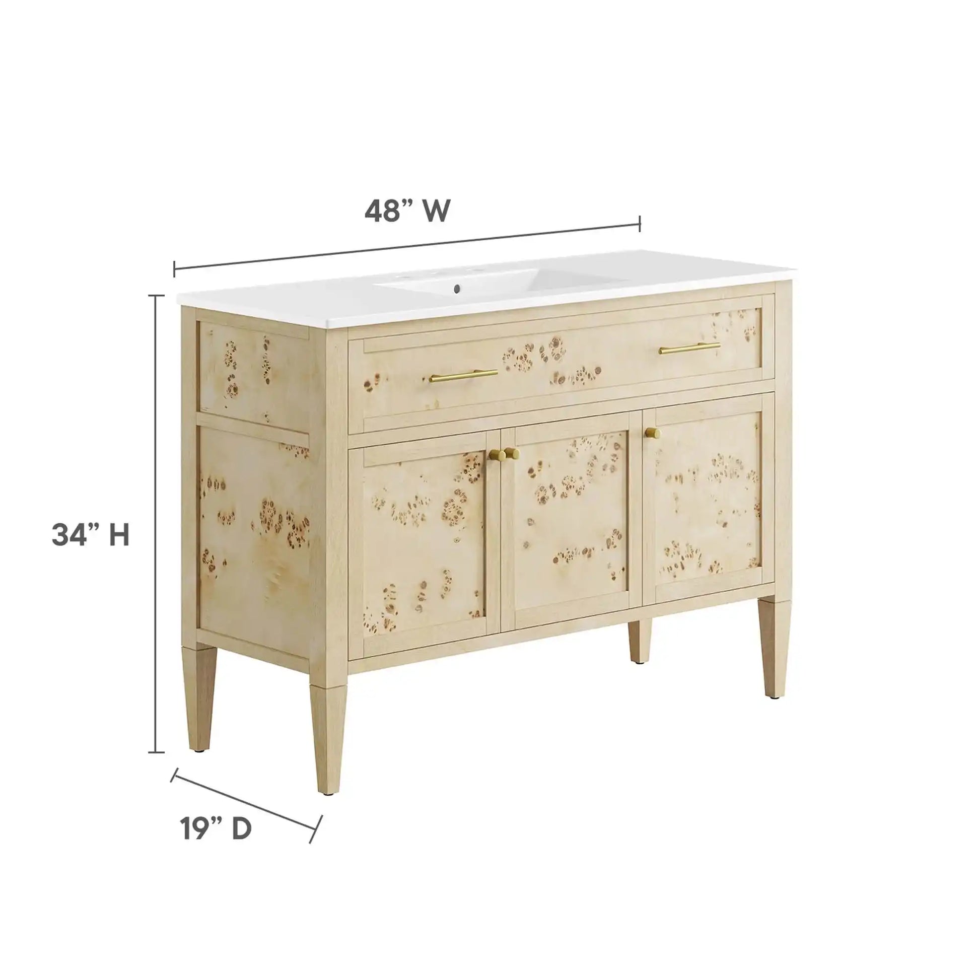 Elysian 48" Wood Single Sink Bathroom Vanity by Modway - Best Buy Furniture