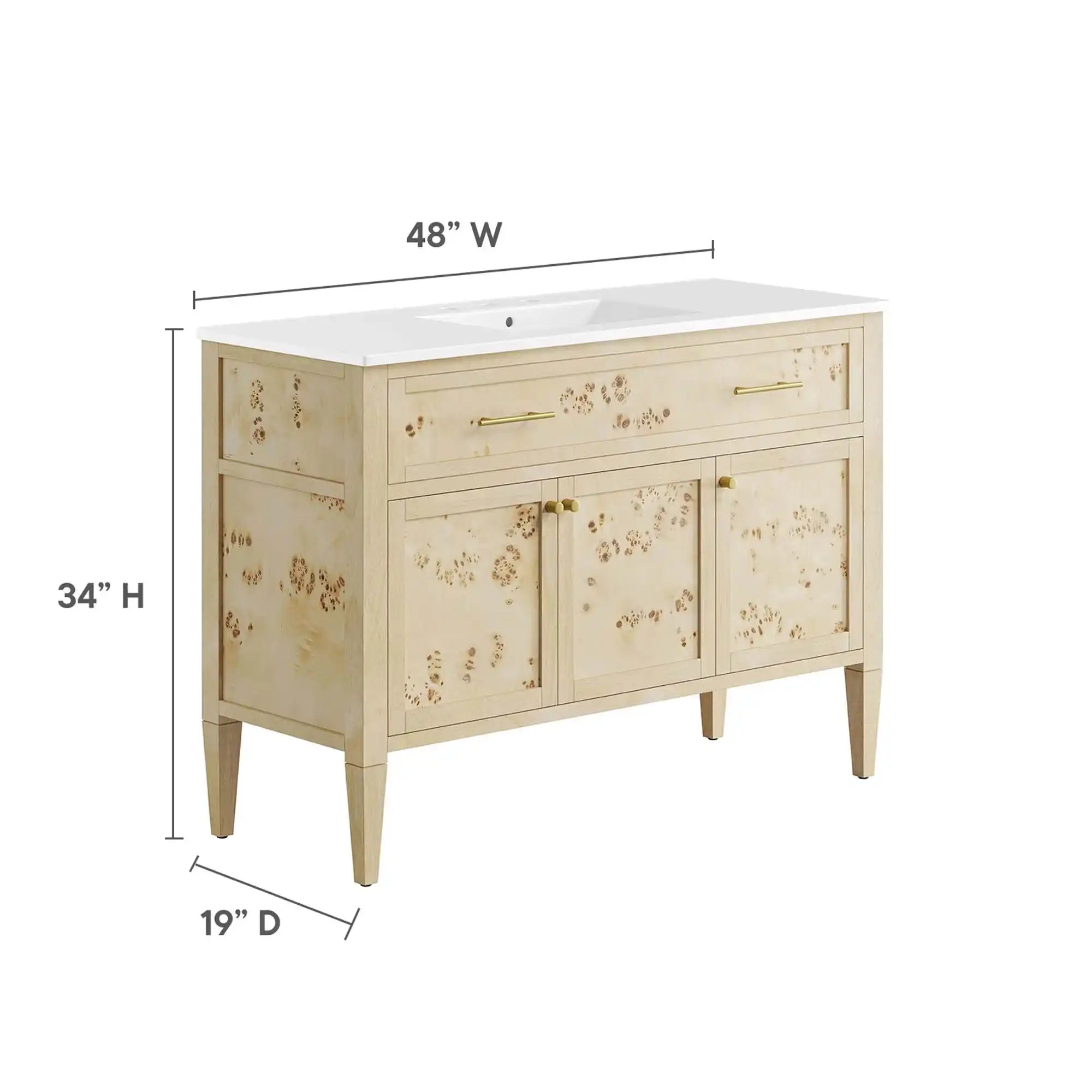 Elysian 48" Wood Single Sink Bathroom Vanity by Modway - Best Buy Furniture