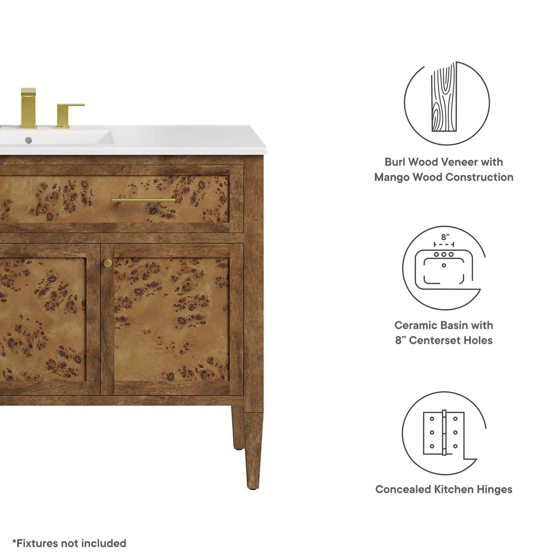 Elysian 48" Wood Single Sink Bathroom Vanity by Modway - Best Buy Furniture