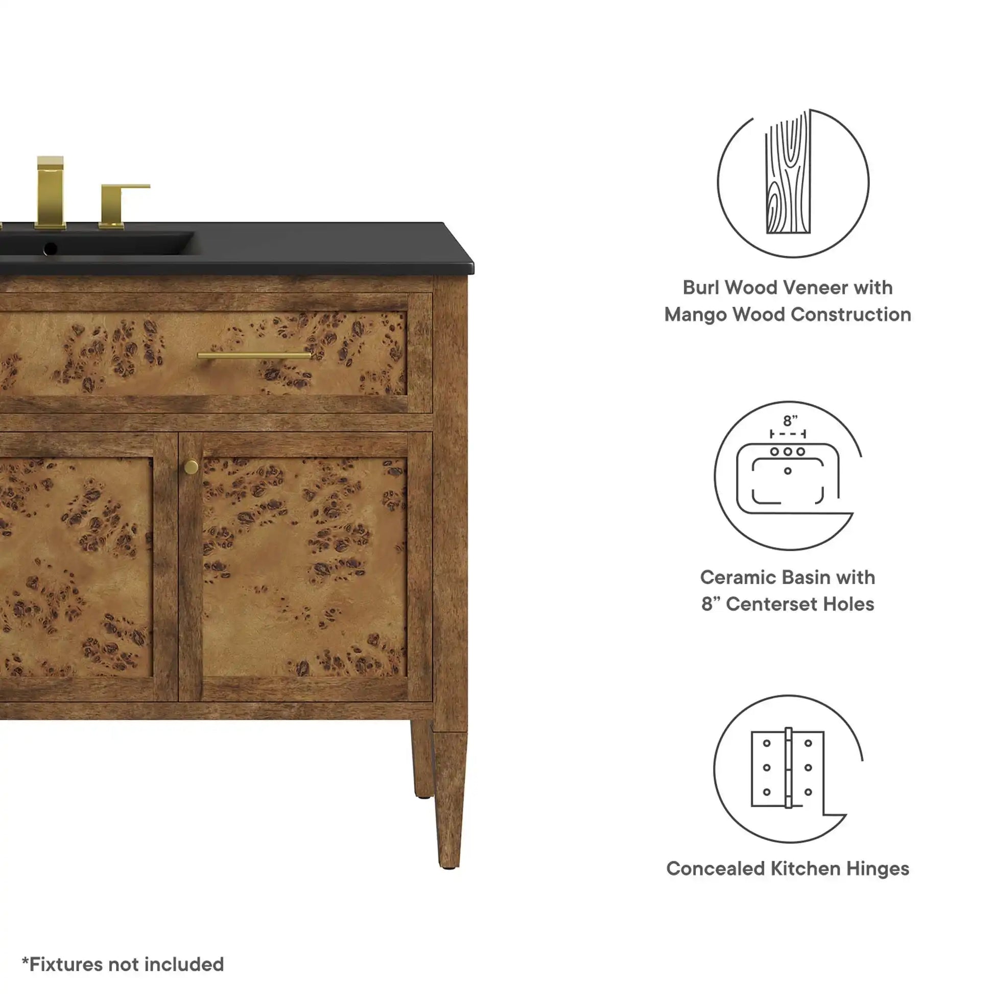 Elysian 48" Wood Single Sink Bathroom Vanity by Modway - Best Buy Furniture