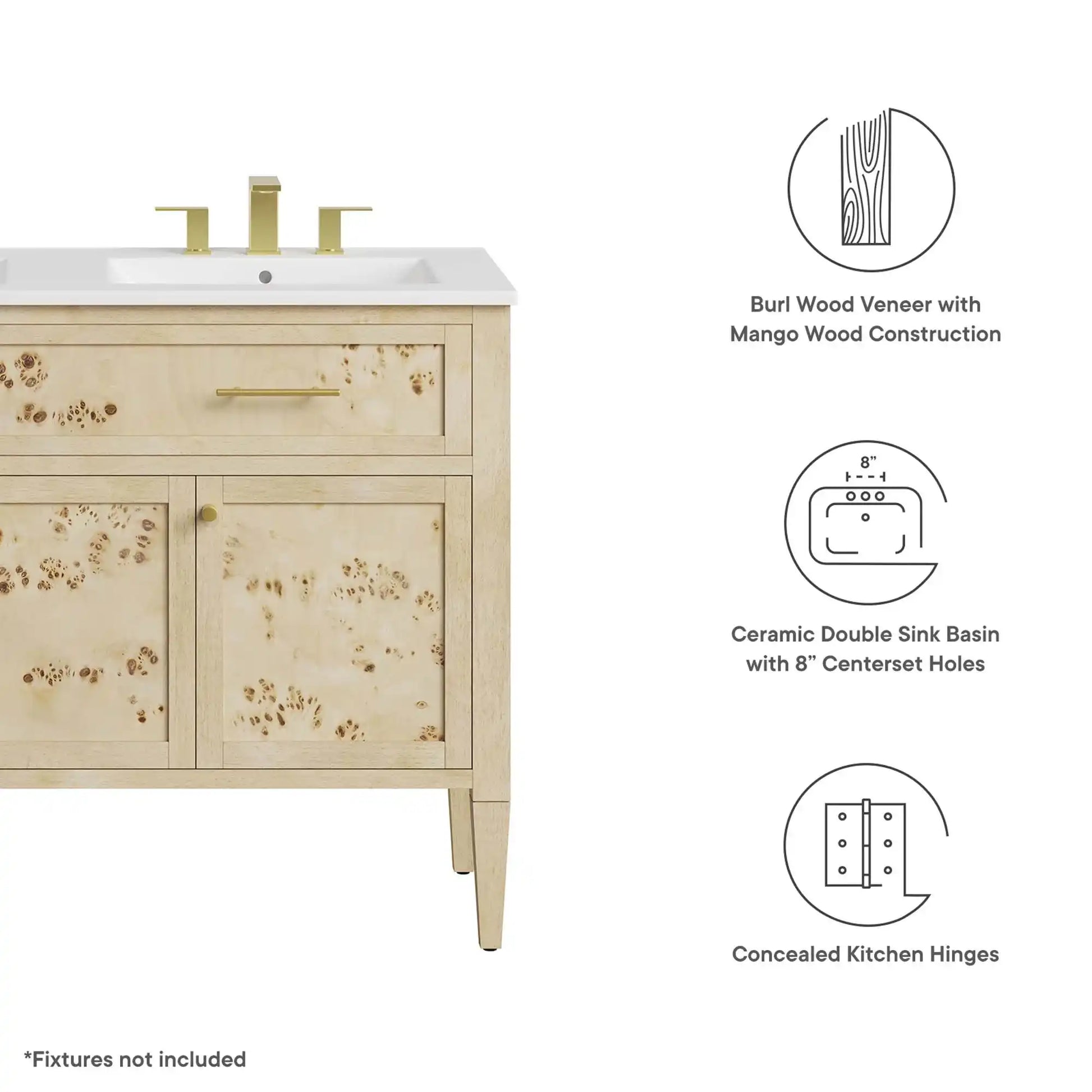 Elysian 48" Double Sink Bathroom Vanity by Modway - Best Buy Furniture