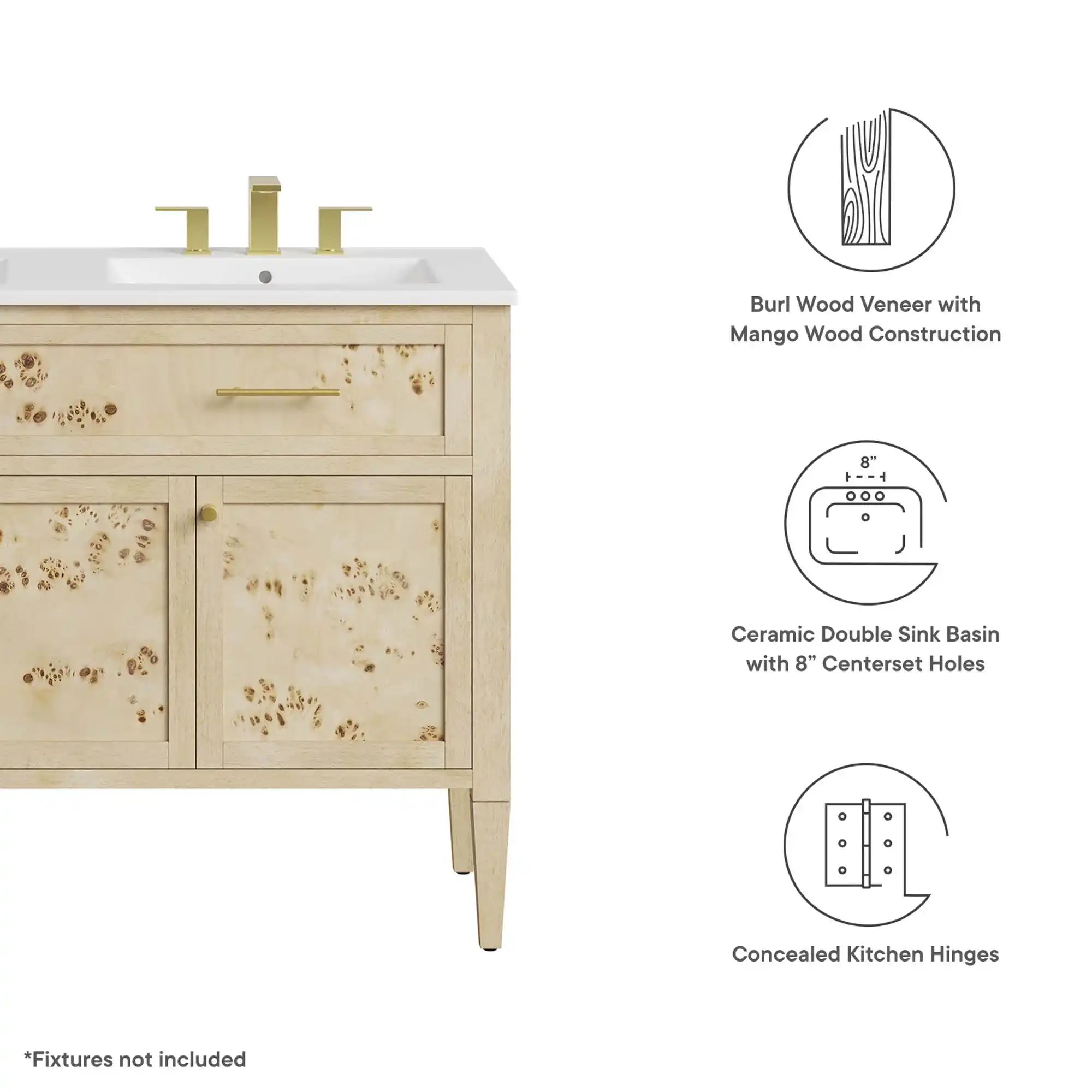 Elysian 48" Double Sink Bathroom Vanity by Modway - Best Buy Furniture