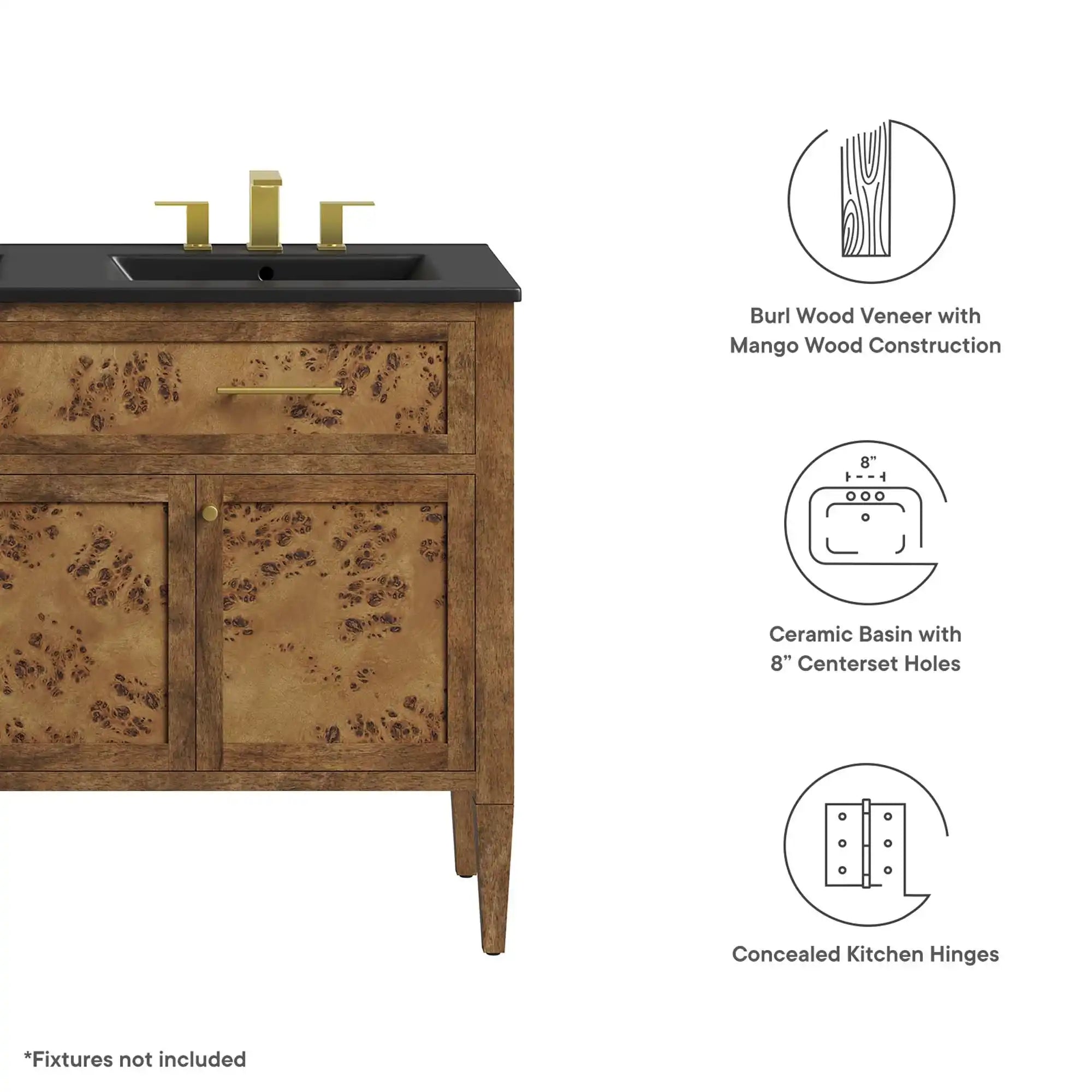 Elysian 48" Wood Double Sink Bathroom Vanity by Modway - Best Buy Furniture