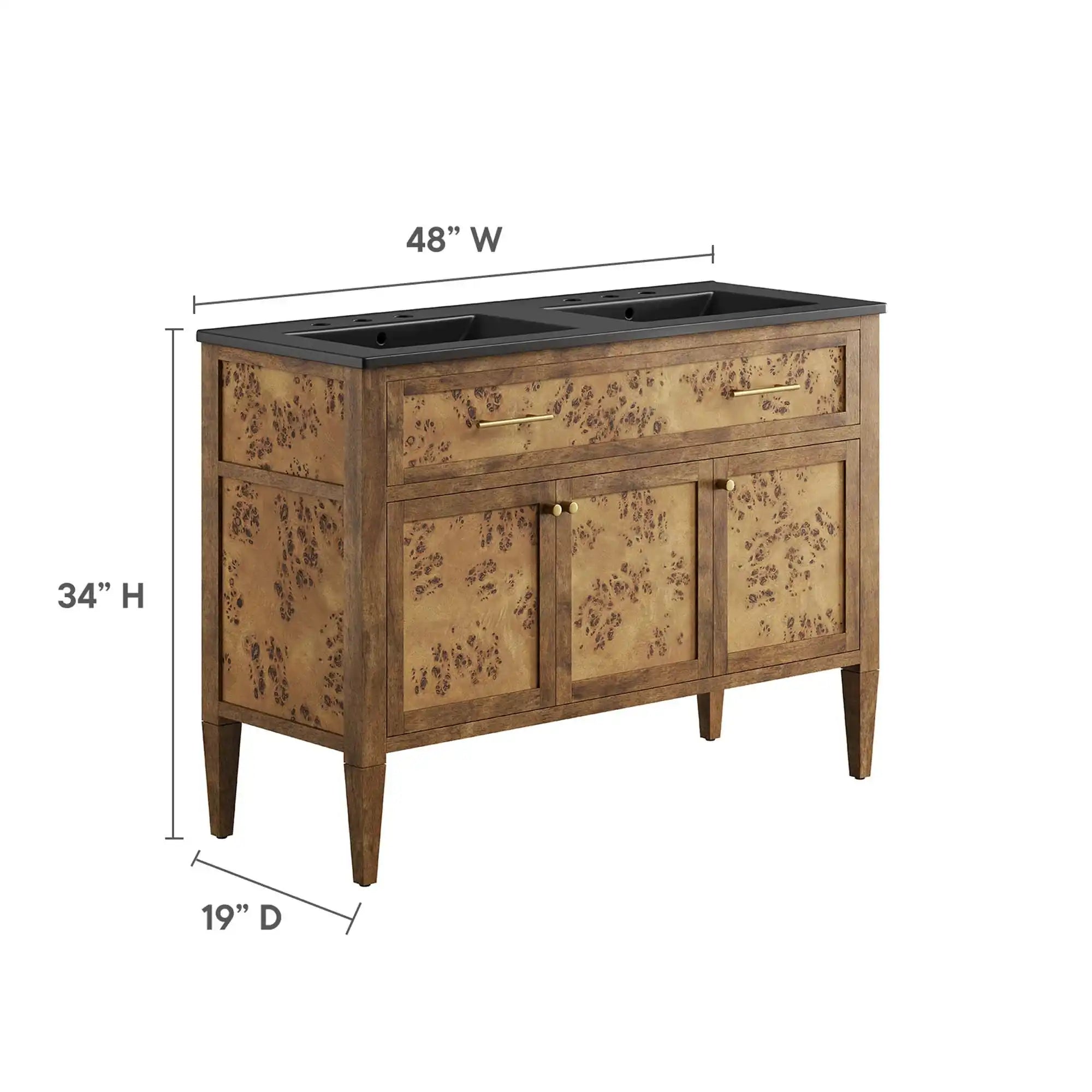Elysian 48" Wood Double Sink Bathroom Vanity by Modway - Best Buy Furniture