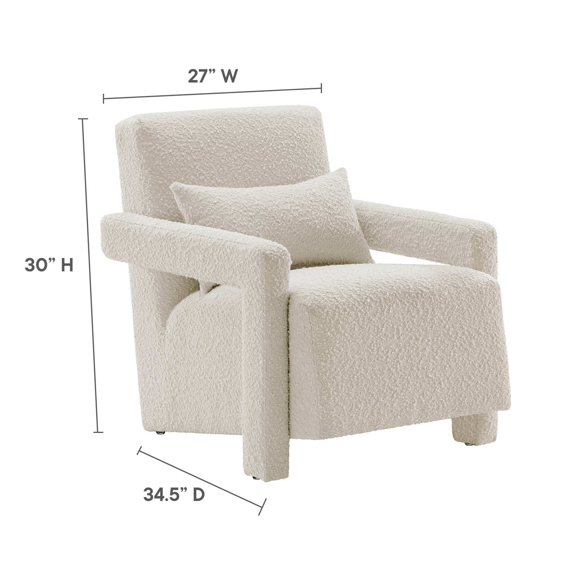 Mirage Boucle Upholstered Armchair by Modway - Best Buy Furniture
