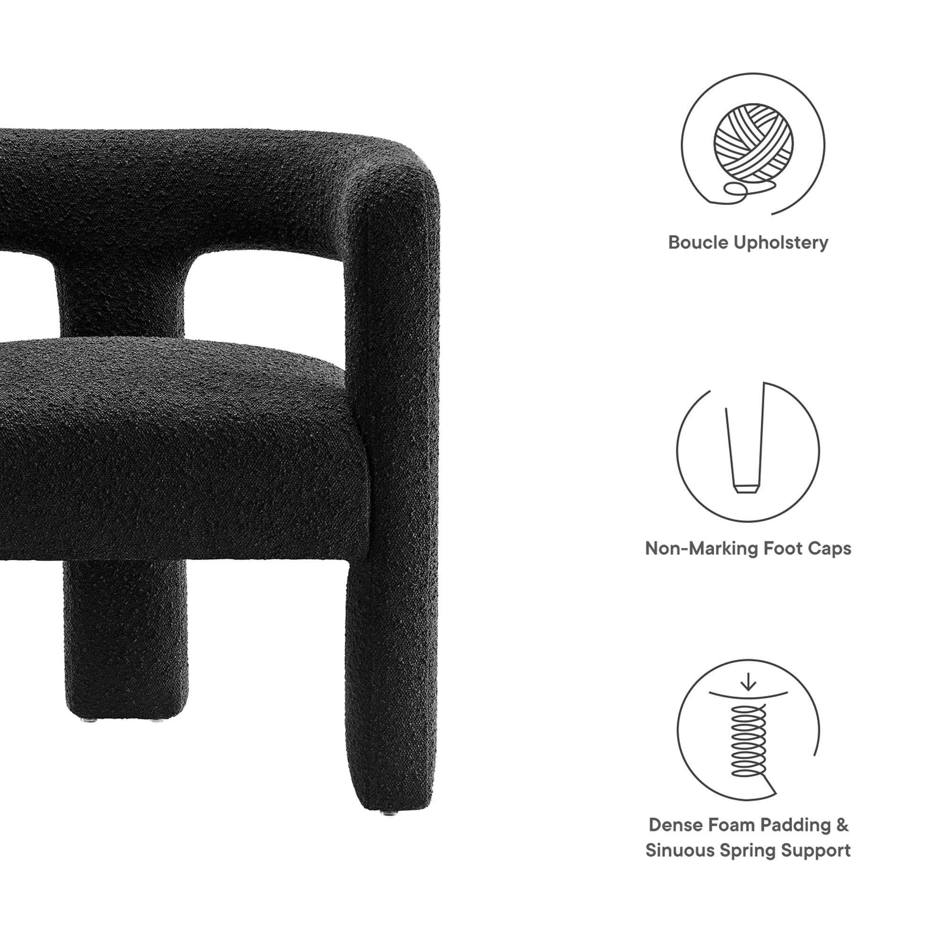 Kayla Boucle Upholstered Armchair by Modway - Best Buy Furniture