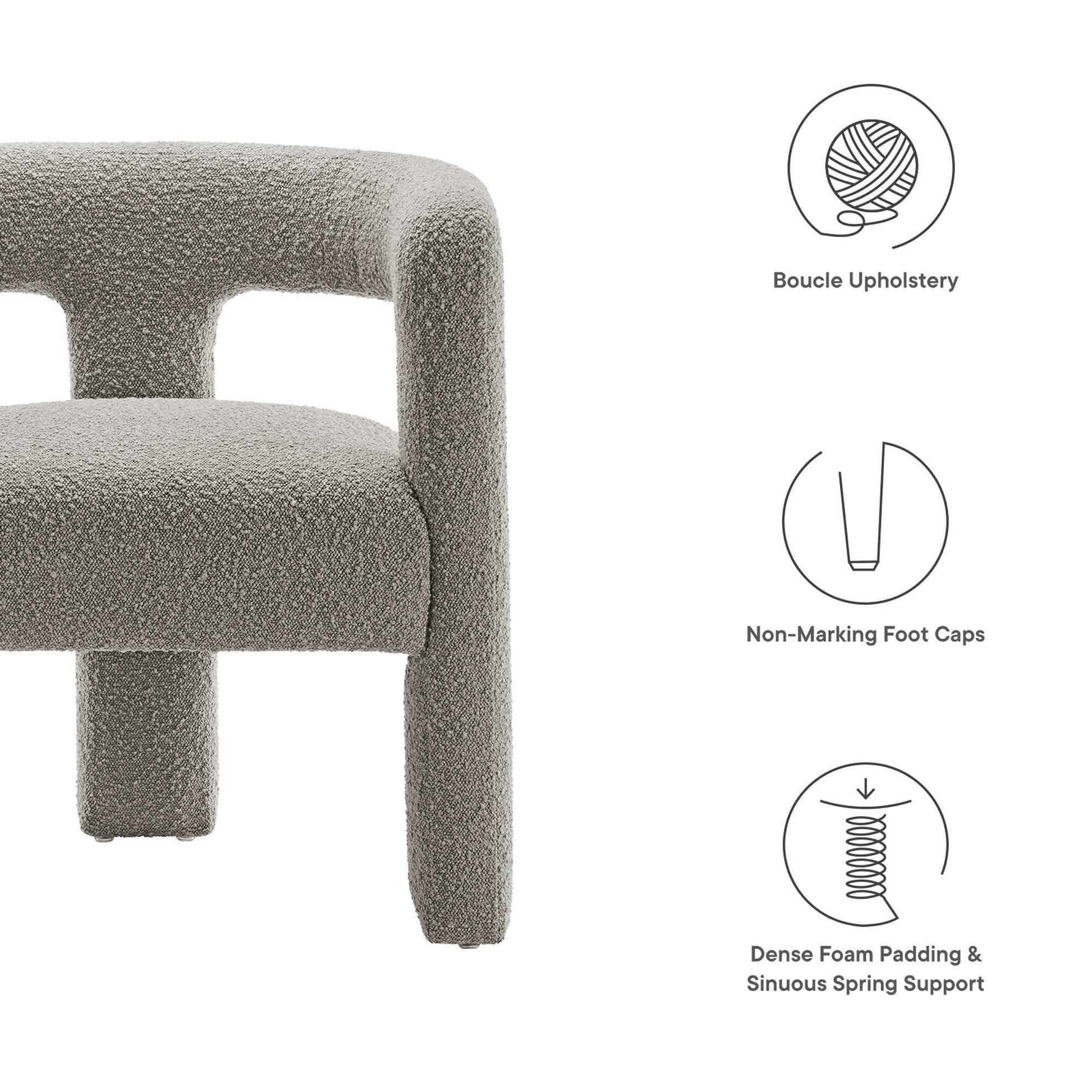 Kayla Boucle Upholstered Armchair by Modway - Best Buy Furniture