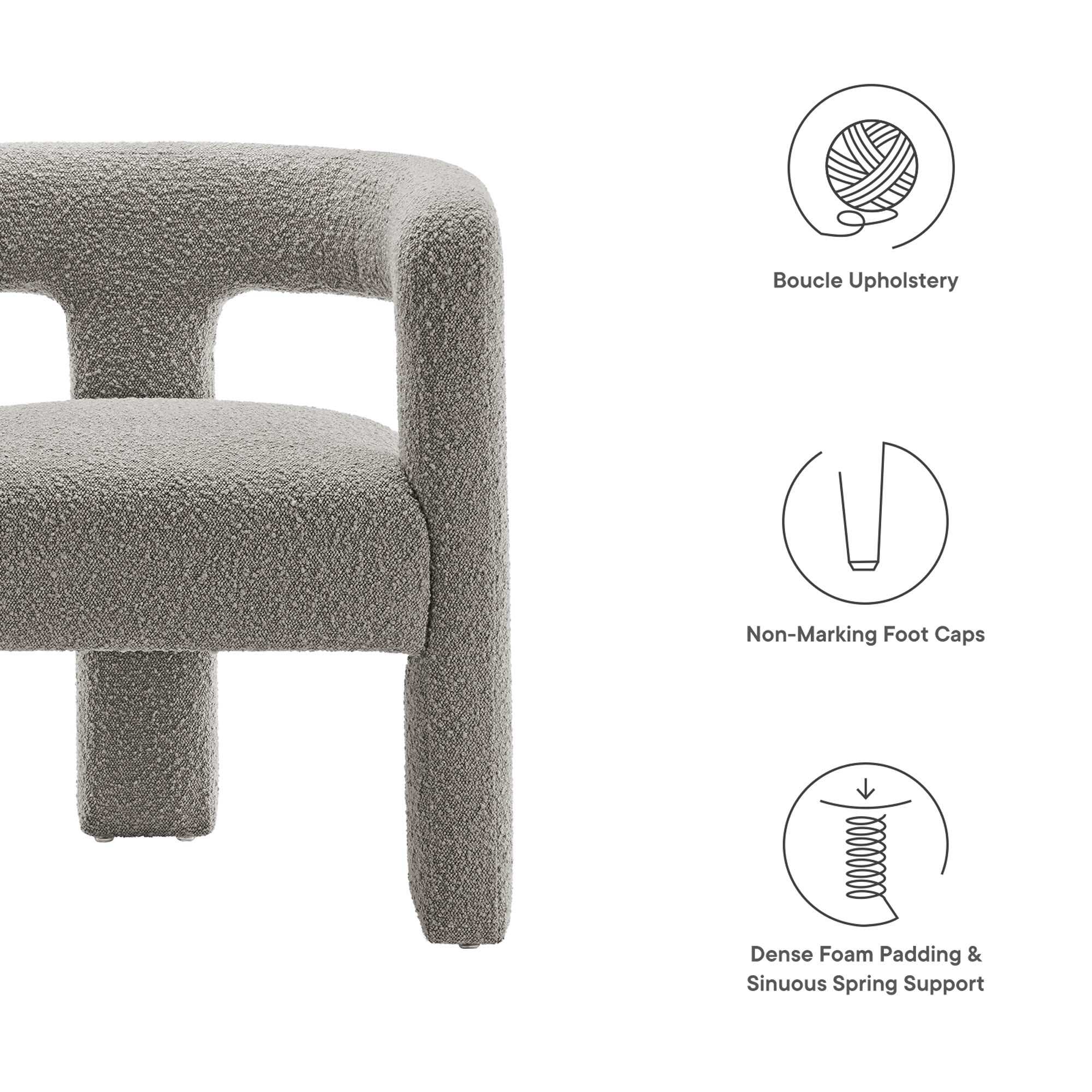 Kayla Boucle Upholstered Armchair by Modway - Best Buy Furniture