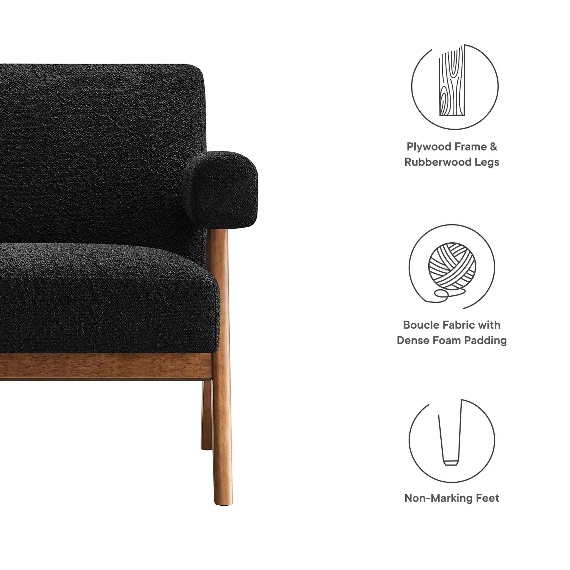 Lyra Boucle Fabric Armchair by Modway - Best Buy Furniture