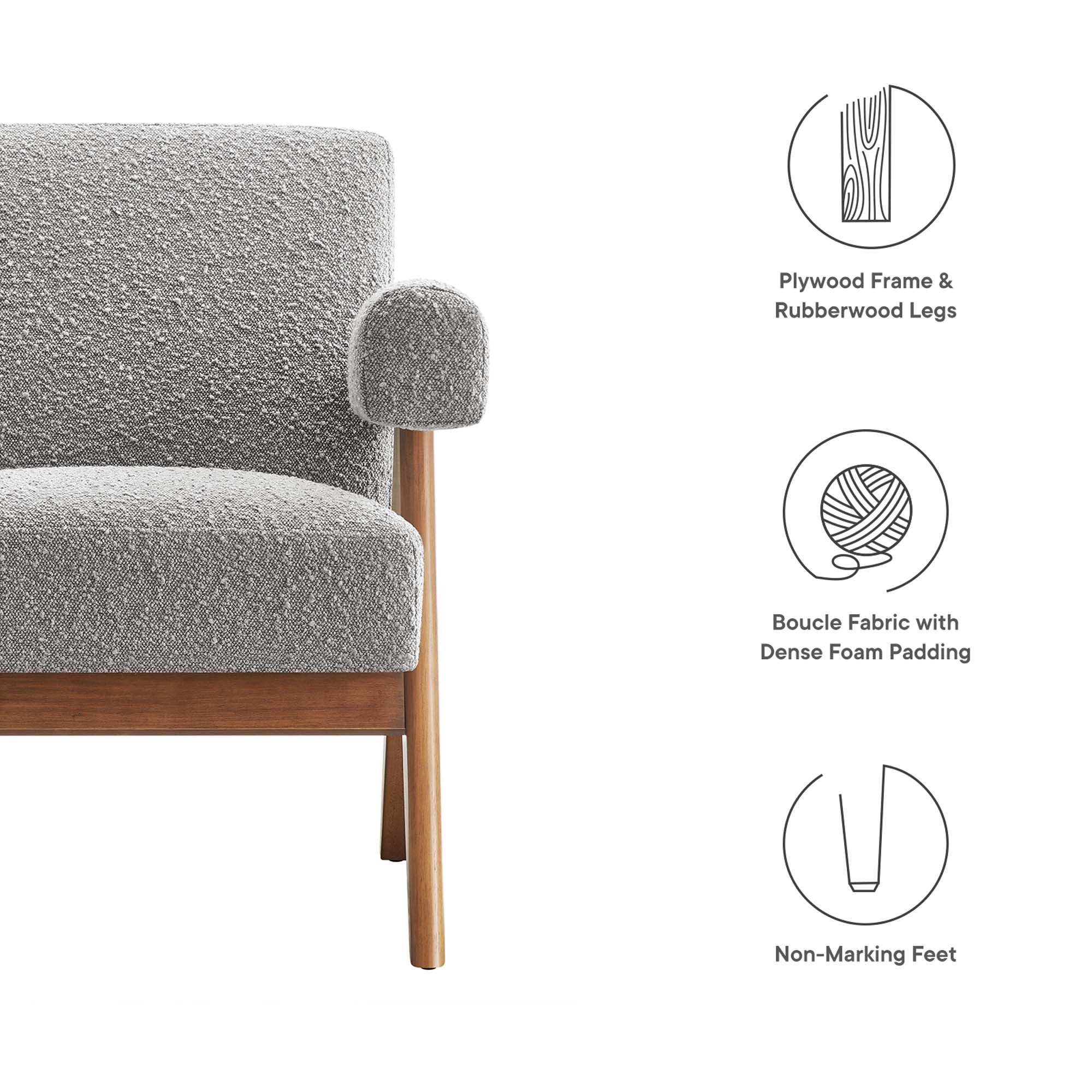 Lyra Boucle Fabric Armchair by Modway - Best Buy Furniture
