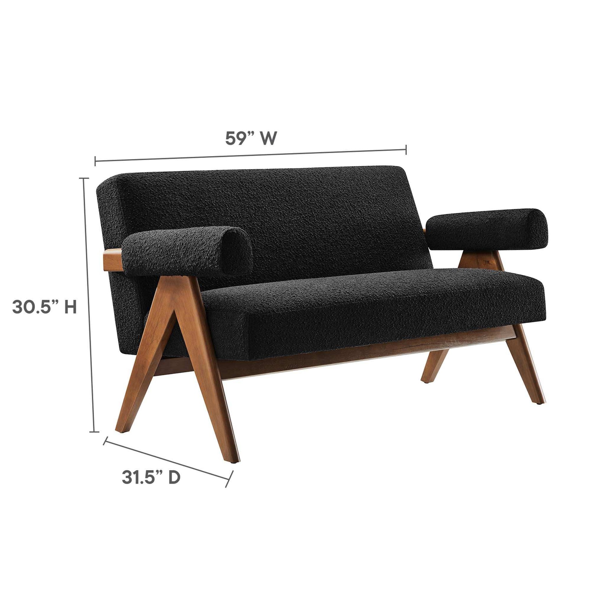 Lyra Boucle Fabric Loveseat by Modway - Best Buy Furniture