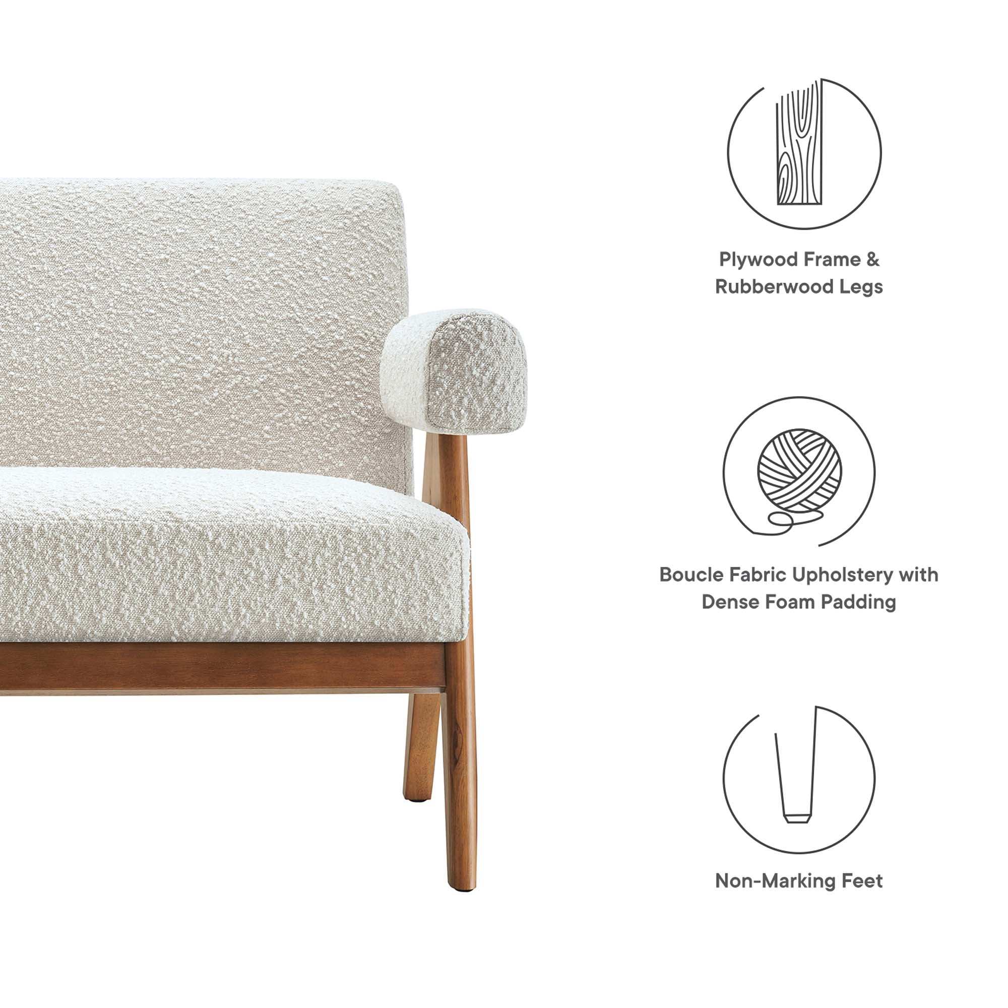 Lyra Boucle Fabric Loveseat by Modway - Best Buy Furniture