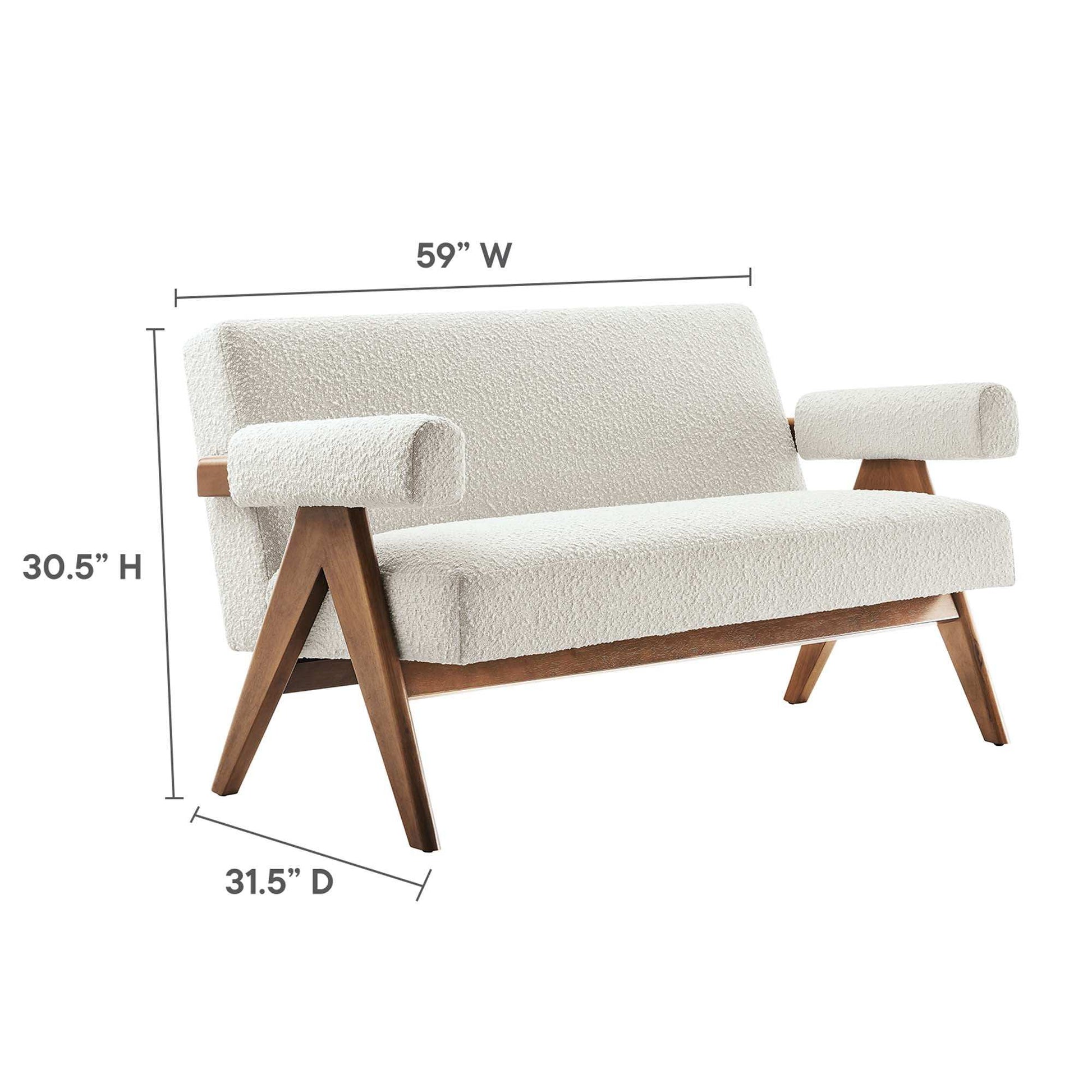 Lyra Boucle Fabric Loveseat by Modway - Best Buy Furniture