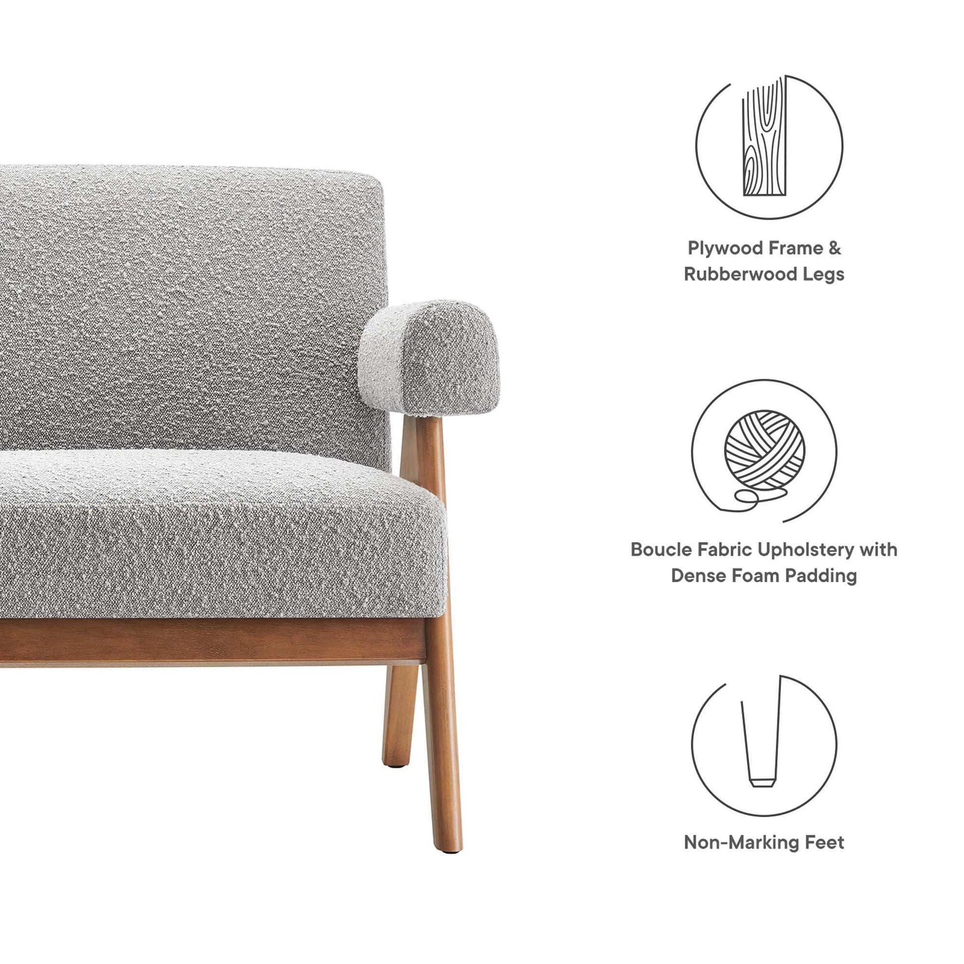 Lyra Boucle Fabric Loveseat by Modway - Best Buy Furniture