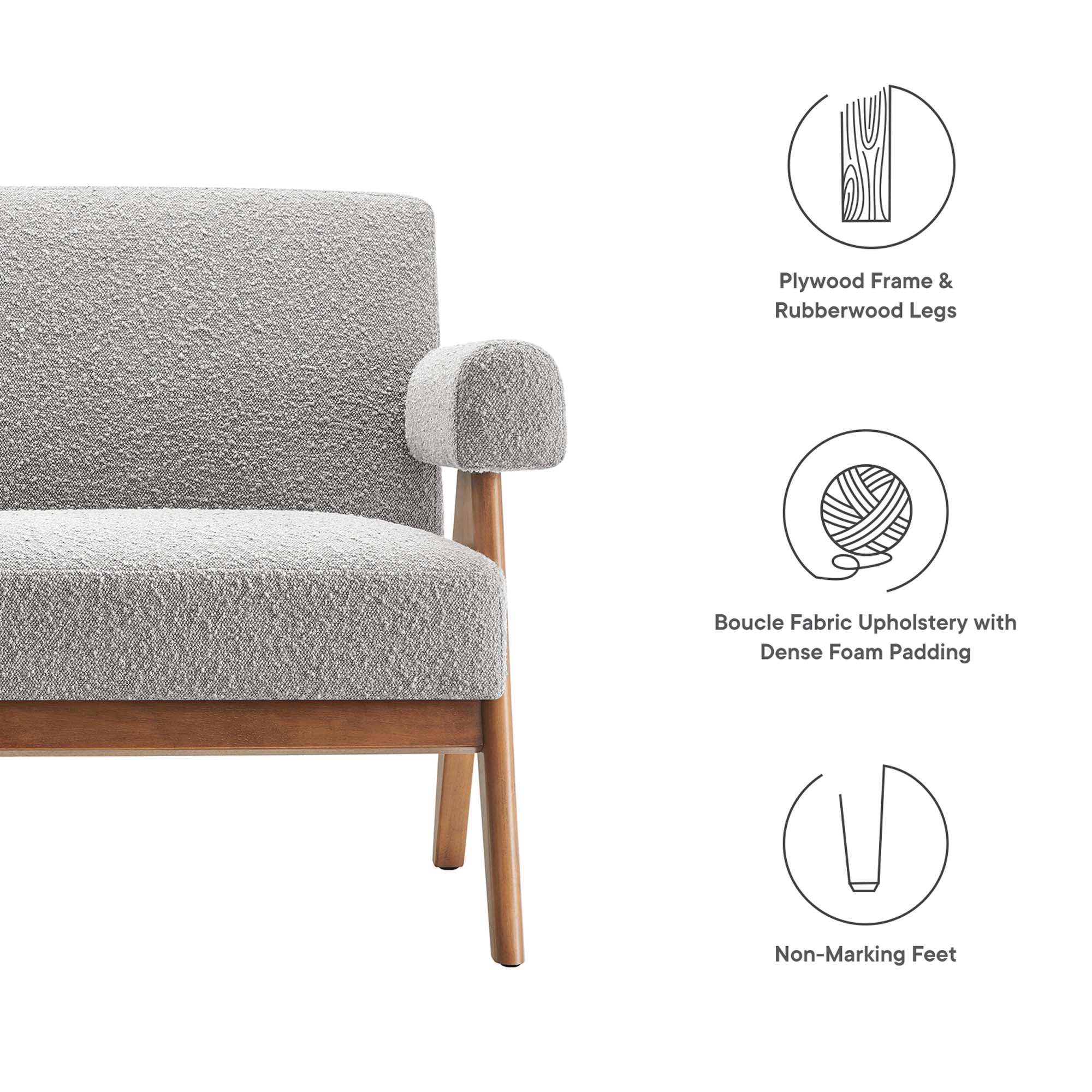 Lyra Boucle Fabric Loveseat by Modway - Best Buy Furniture