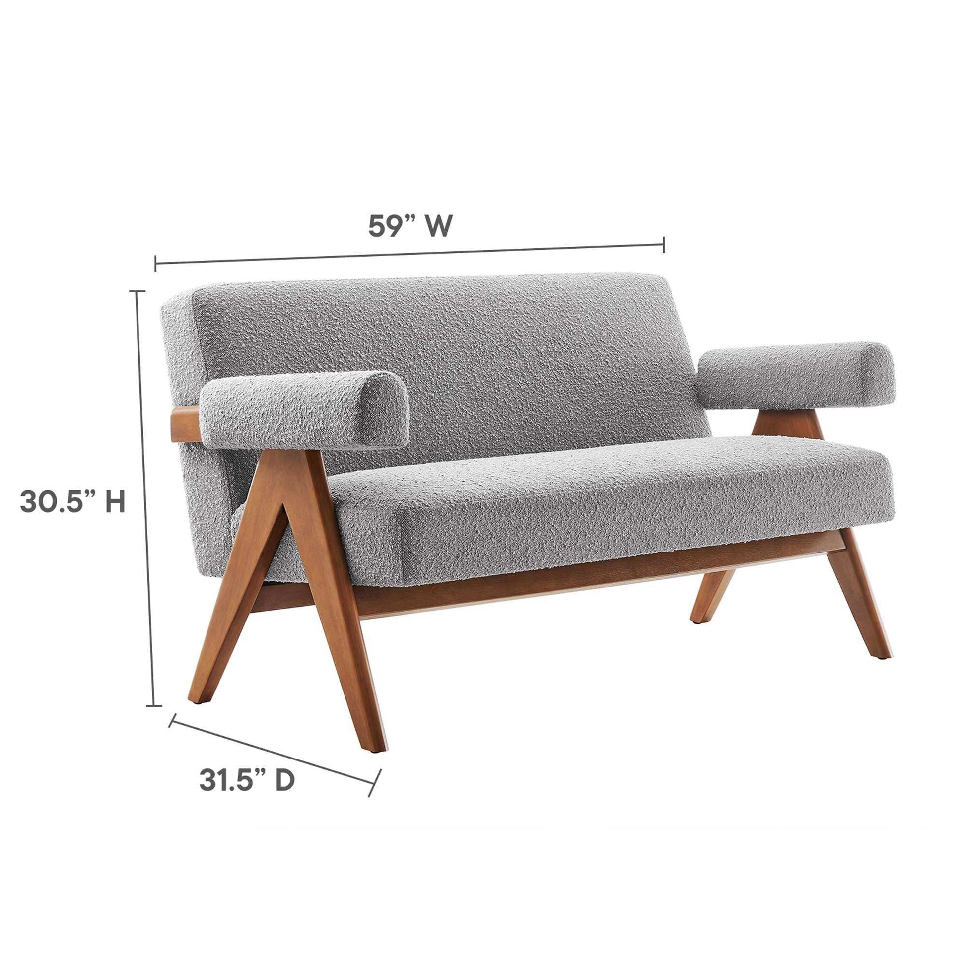 Lyra Boucle Fabric Loveseat by Modway - Best Buy Furniture
