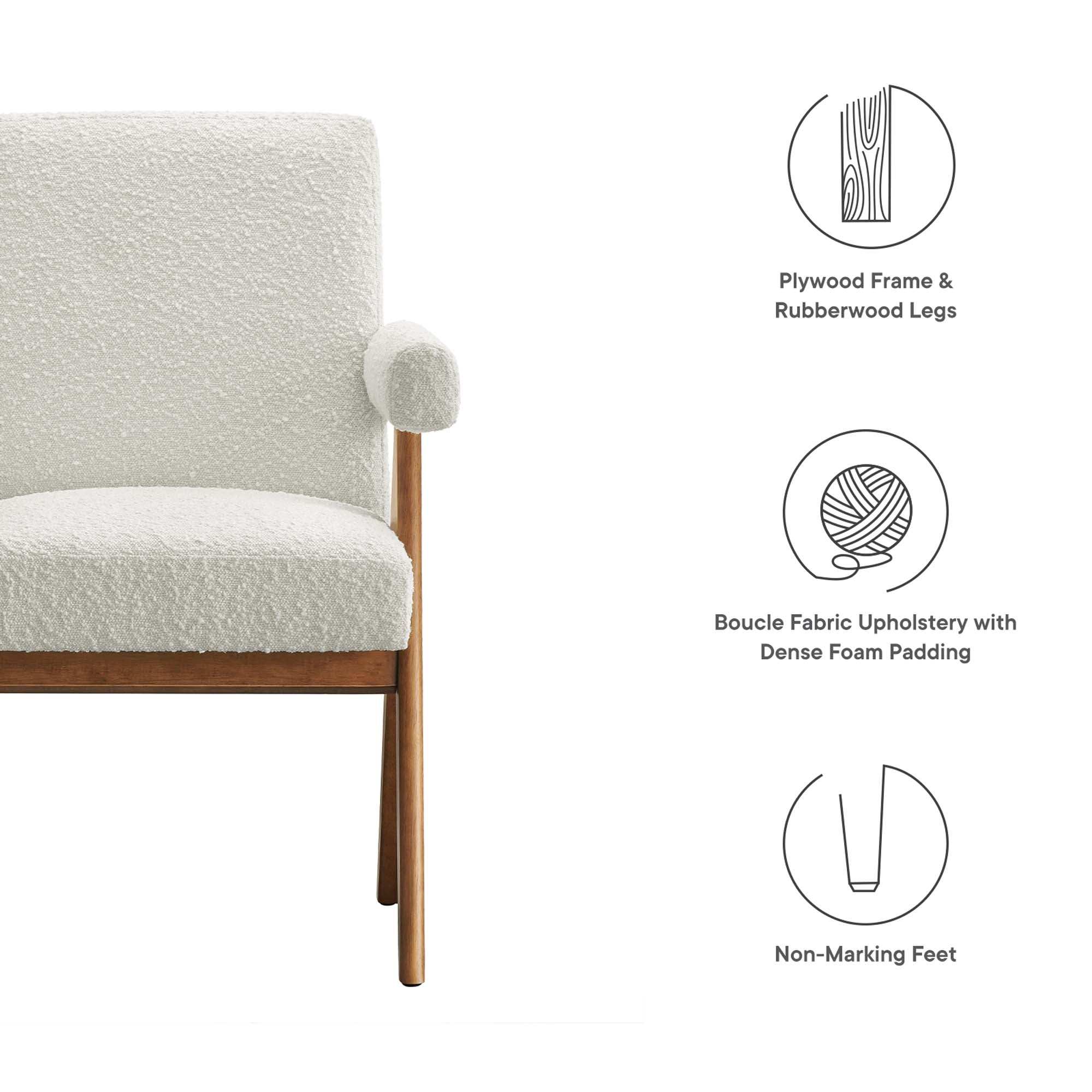 Lyra Boucle Fabric Dining Room Chair Set of 2 by Modway - Best Buy Furniture