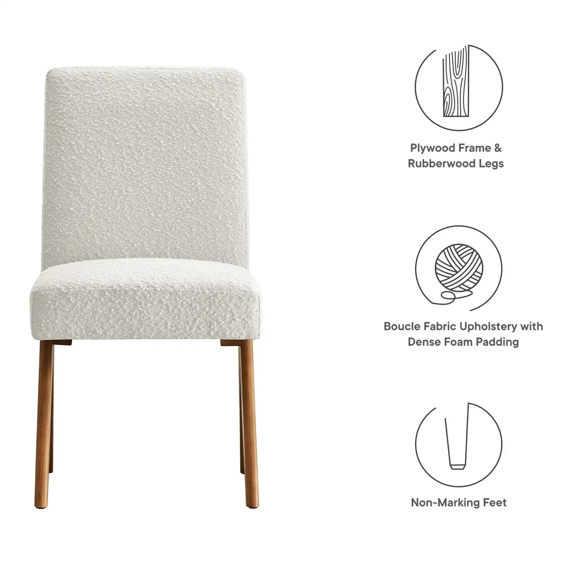 Lyra Boucle Fabric Dining Room Side Chair Set of 2 by Modway - Best Buy Furniture