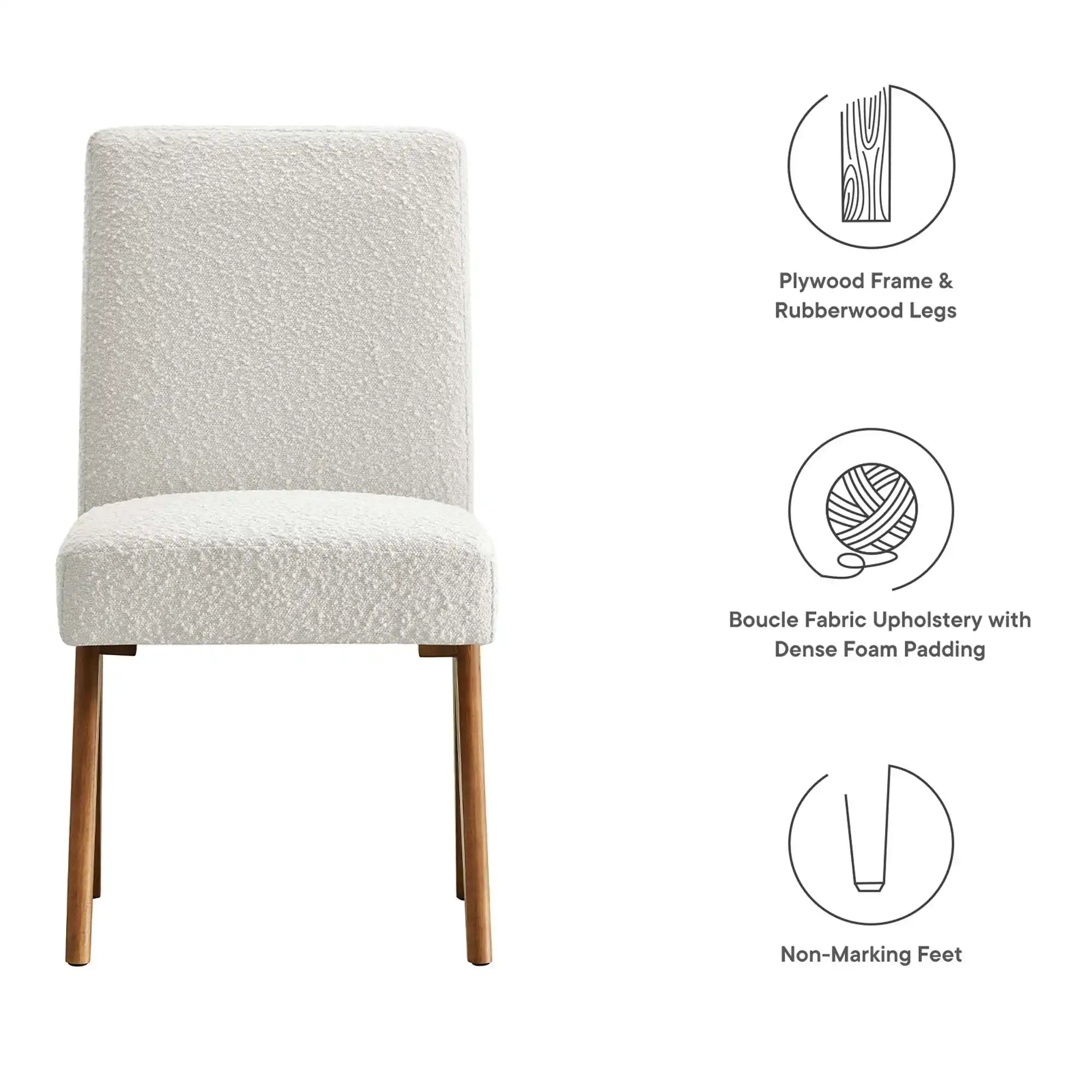 Lyra Boucle Fabric Dining Room Side Chair Set of 2 by Modway - Best Buy Furniture