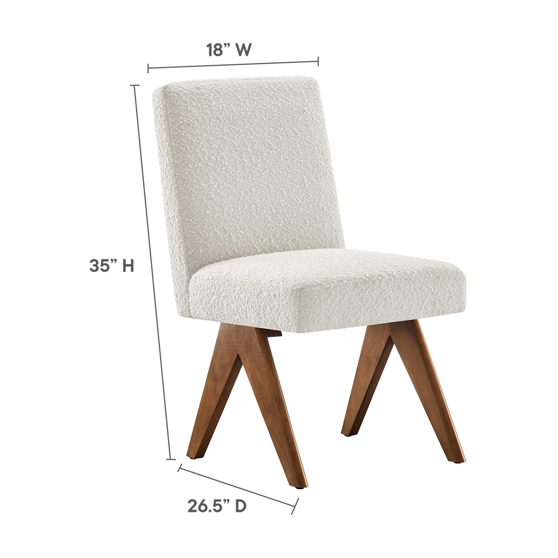 Lyra Boucle Fabric Dining Room Side Chair Set of 2 by Modway - Best Buy Furniture