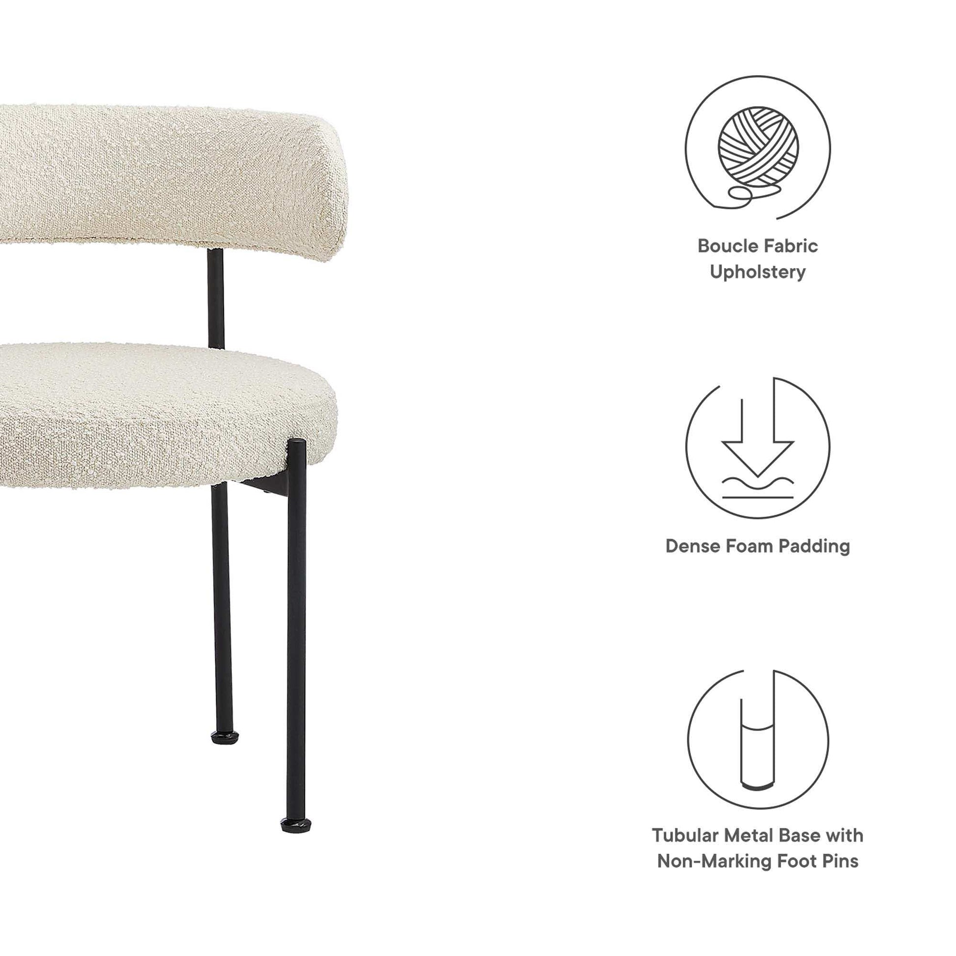 Albie Boucle Fabric Dining Chairs Set of 2 by Modway - Best Buy Furniture