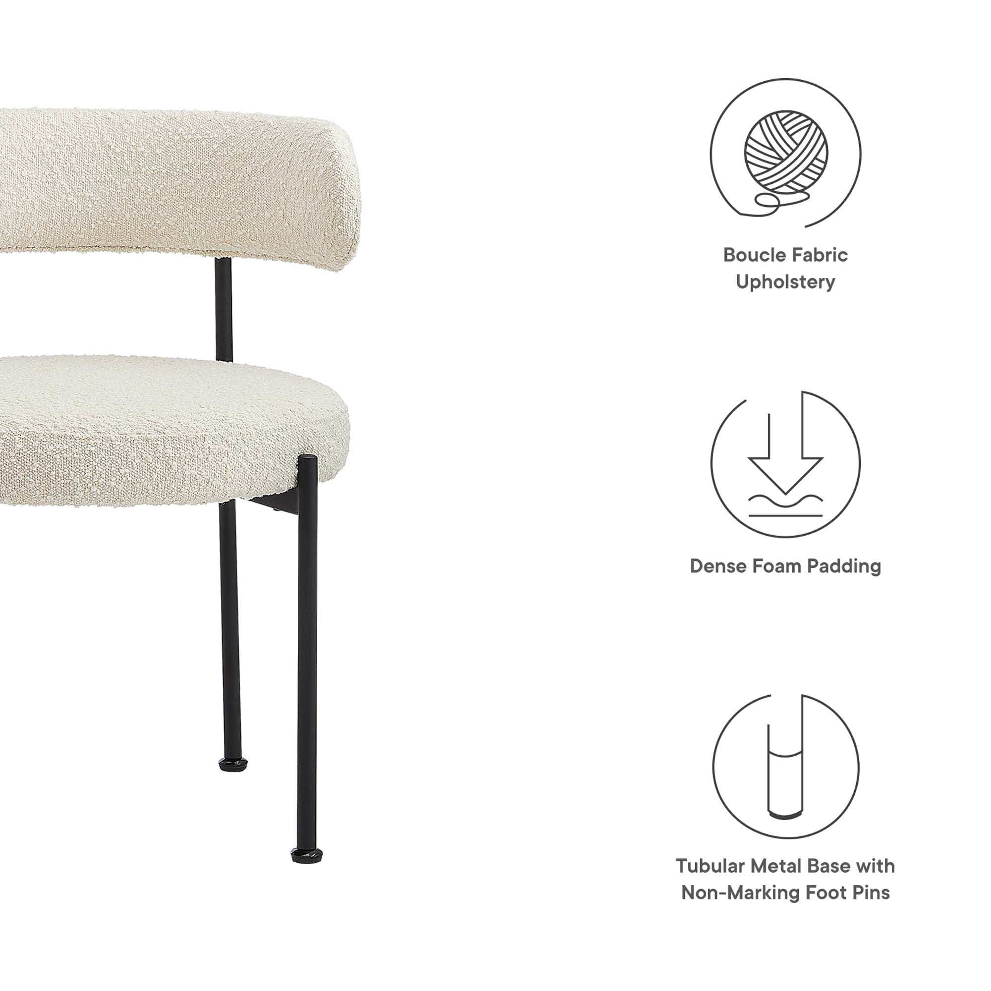 Albie Boucle Fabric Dining Chairs Set of 2 by Modway - Best Buy Furniture