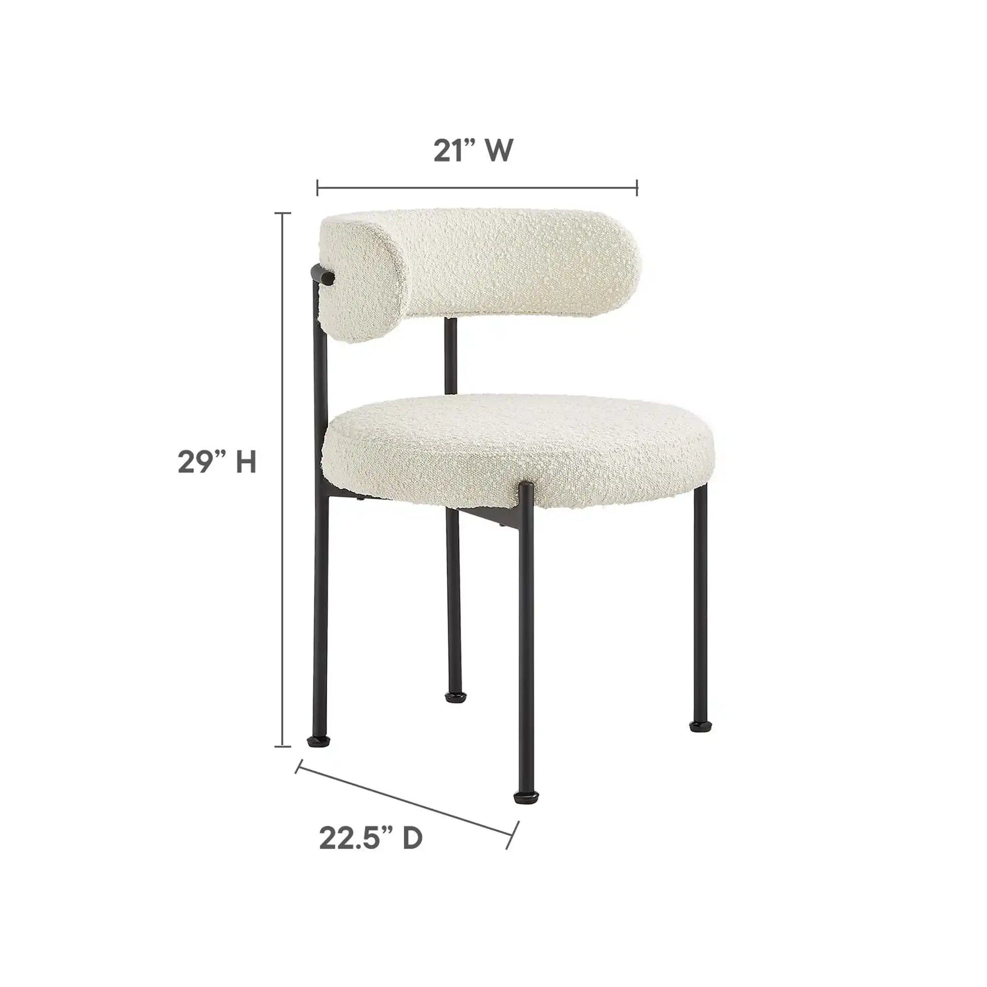 Albie Boucle Fabric Dining Chairs Set of 2 by Modway - Best Buy Furniture