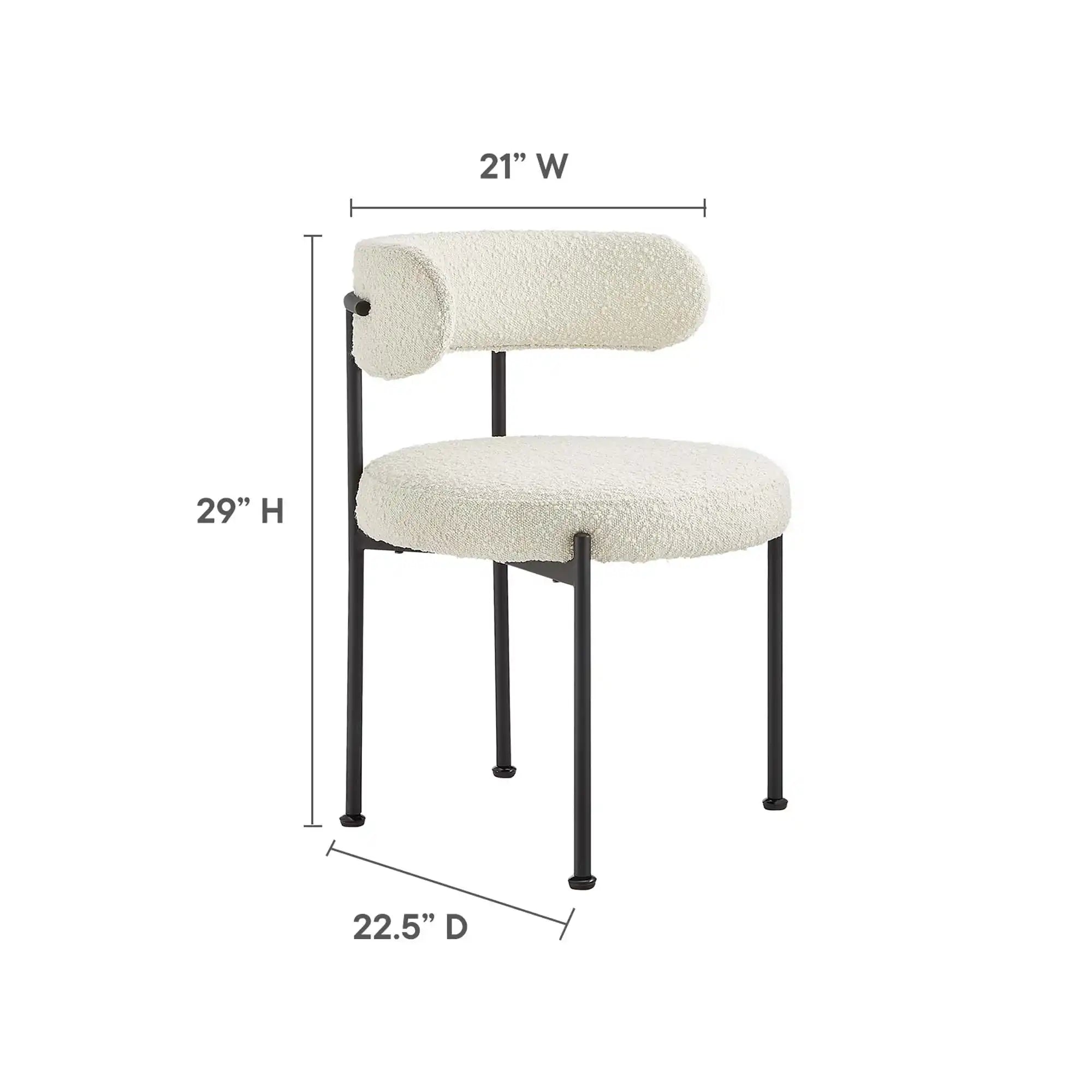 Albie Boucle Fabric Dining Chairs Set of 2 by Modway - Best Buy Furniture