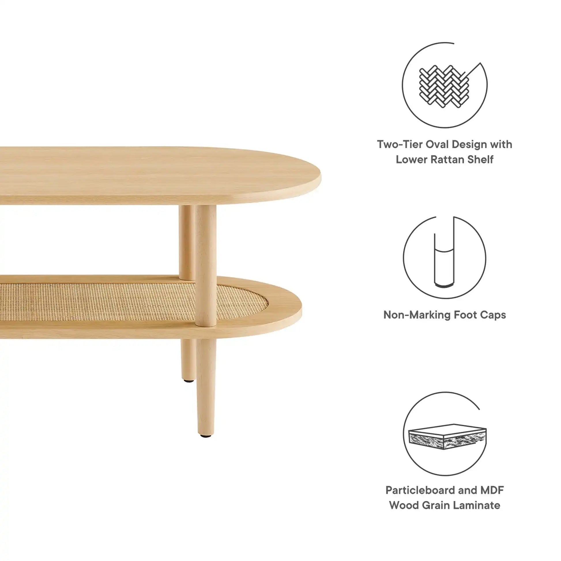 Torus Oval Coffee Table by Modway - Best Buy Furniture