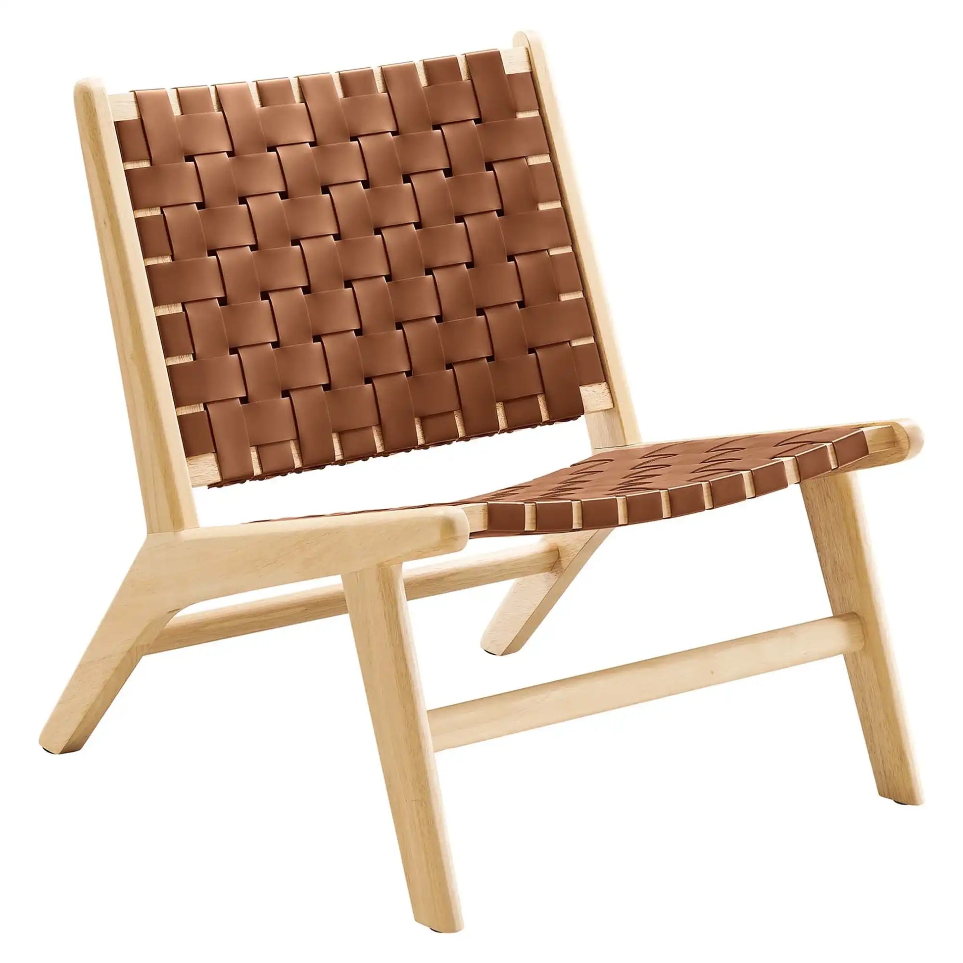 Saoirse Leather Wood Accent Lounge Chair by Modway - Best Buy Furniture