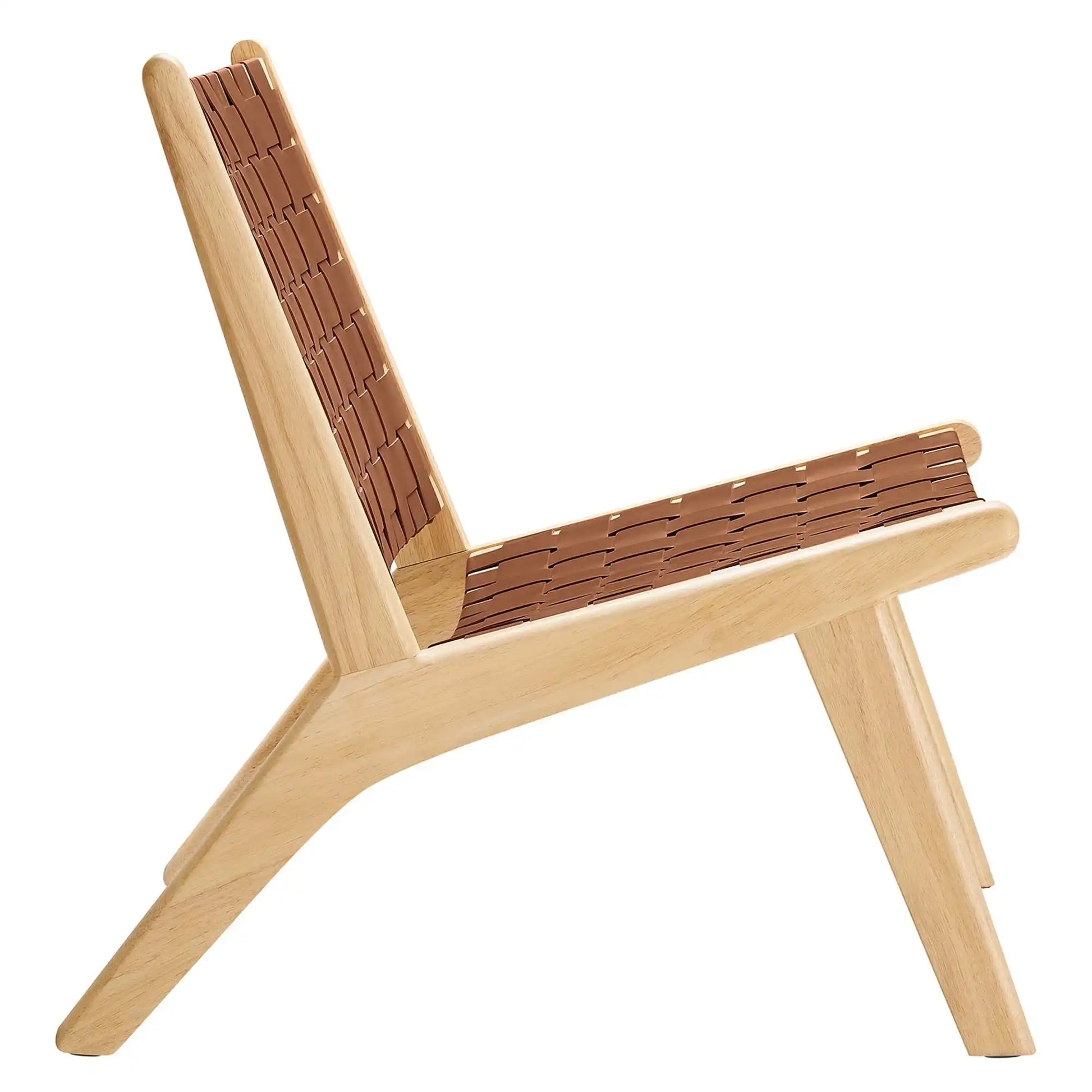 Saoirse Leather Wood Accent Lounge Chair by Modway - Best Buy Furniture