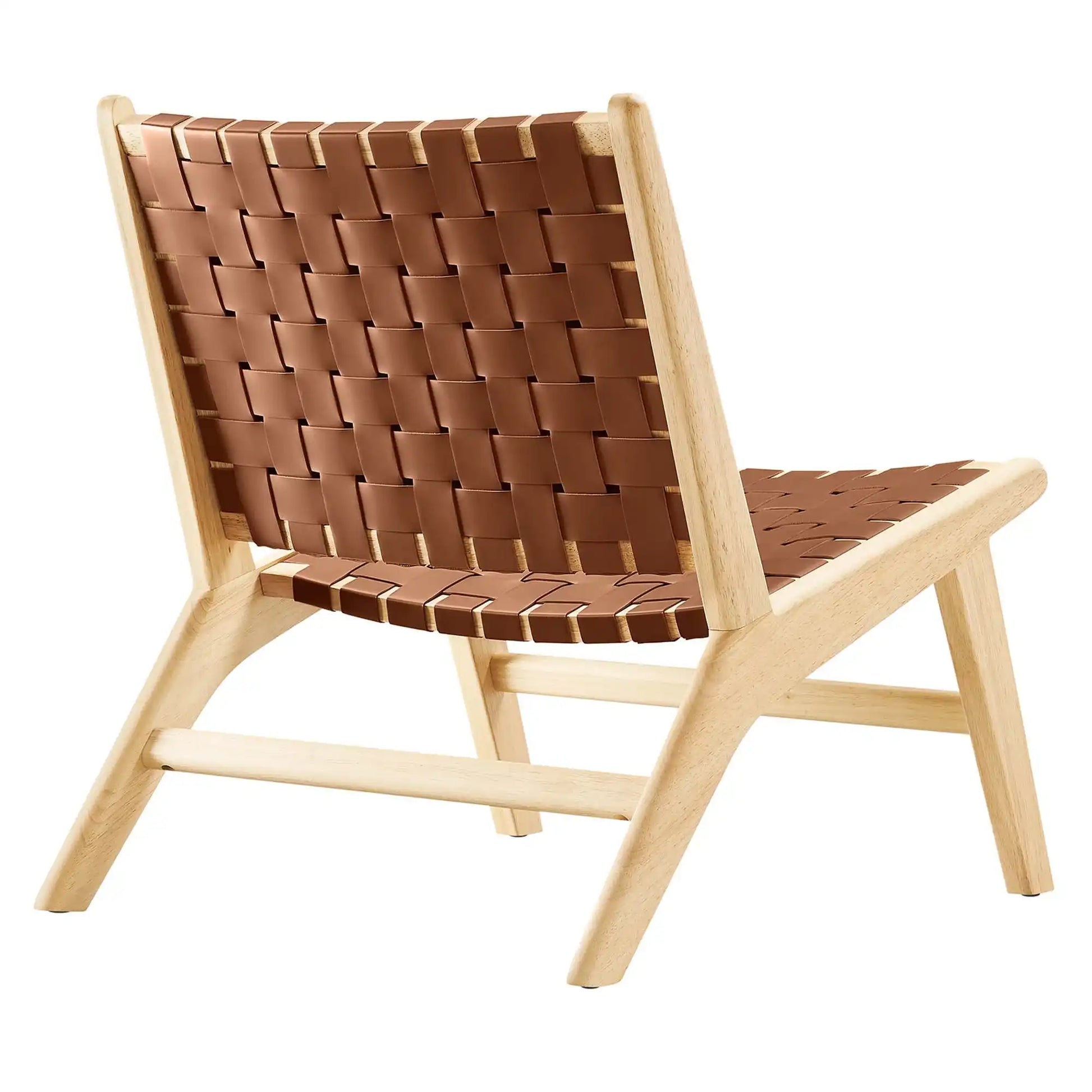Saoirse Leather Wood Accent Lounge Chair by Modway - Best Buy Furniture