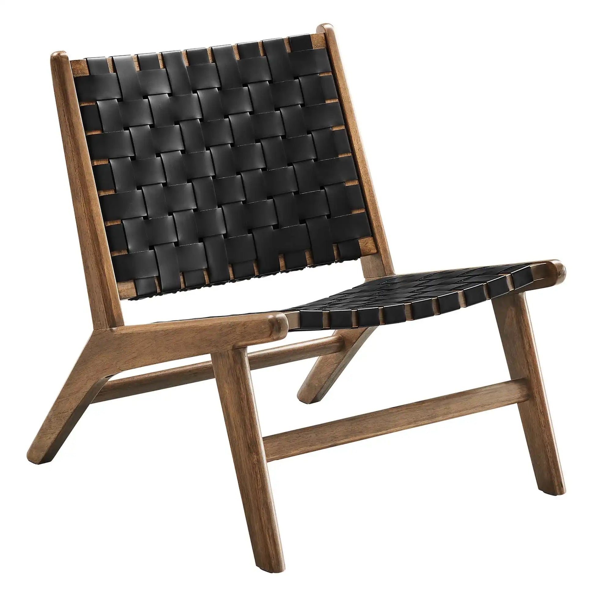Saoirse Leather Wood Accent Lounge Chair by Modway - Best Buy Furniture