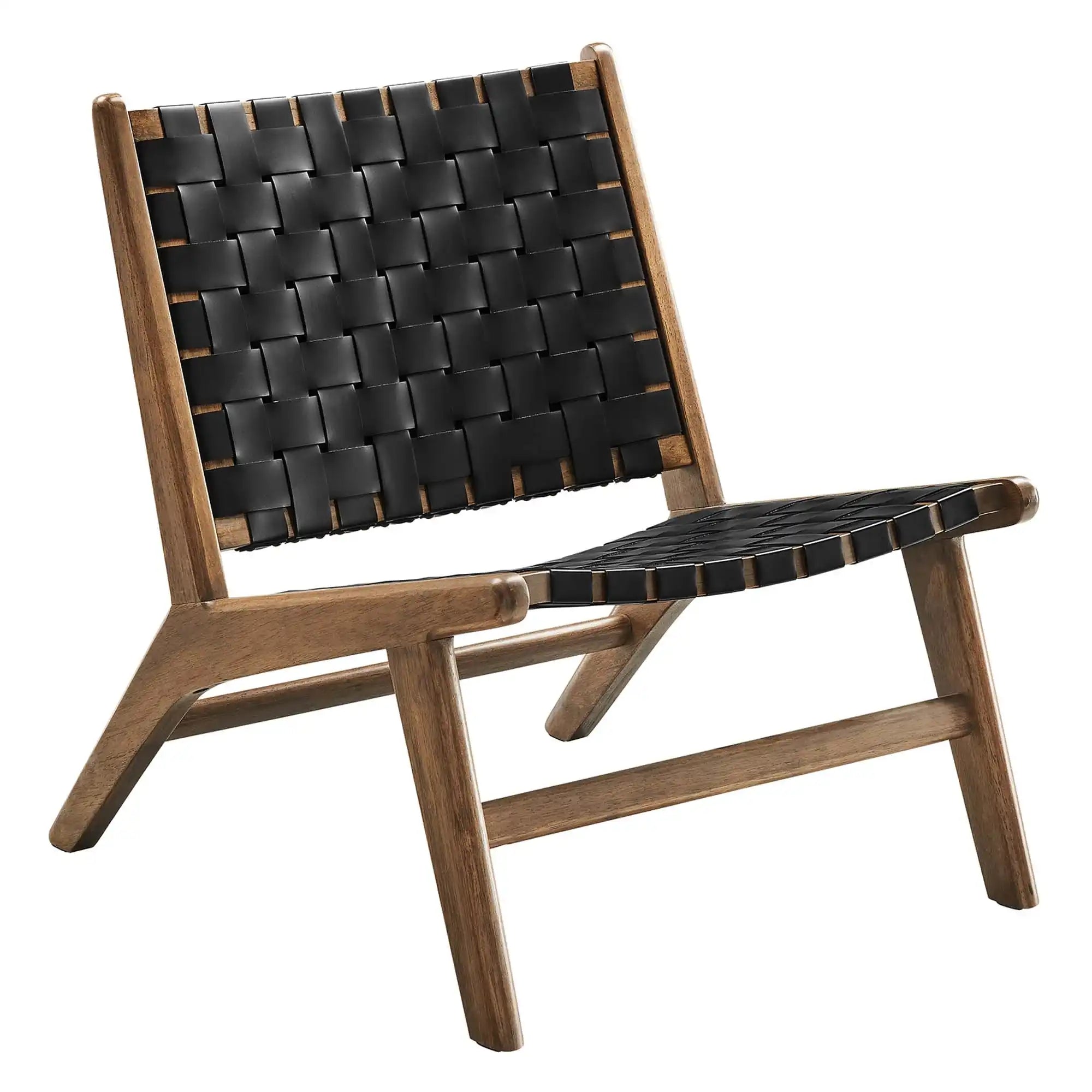 Saoirse Leather Wood Accent Lounge Chair by Modway - Best Buy Furniture