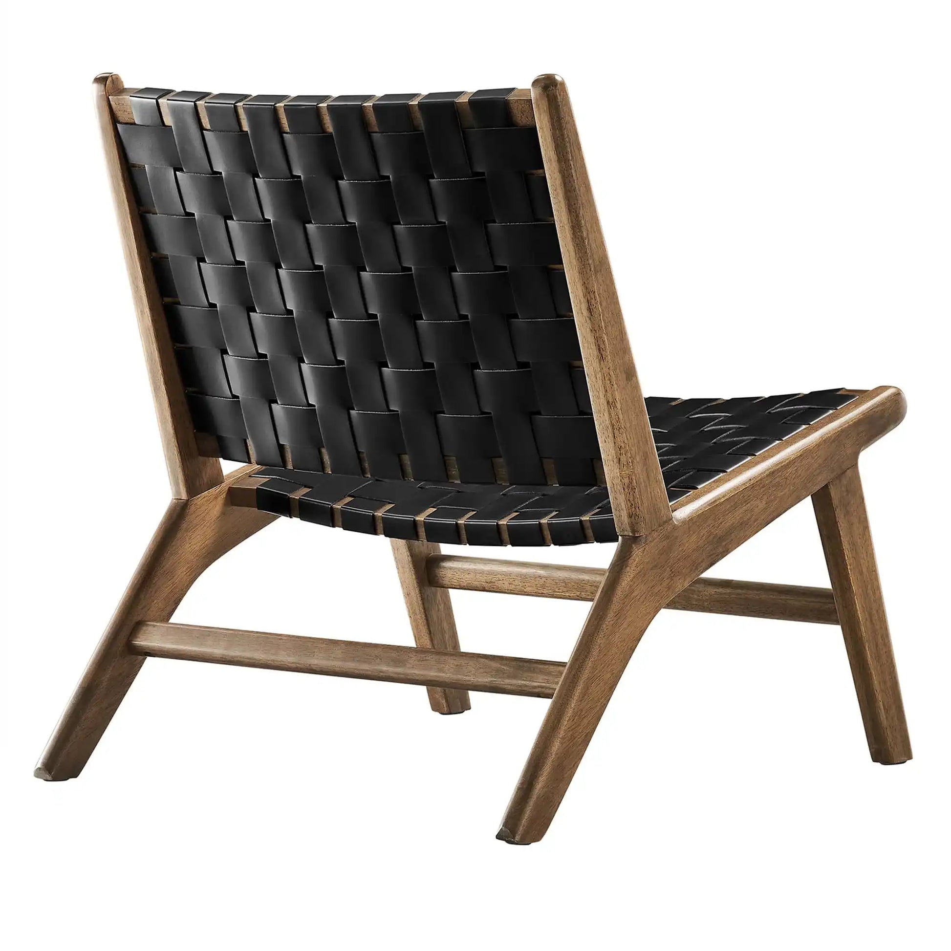 Saoirse Leather Wood Accent Lounge Chair by Modway - Best Buy Furniture