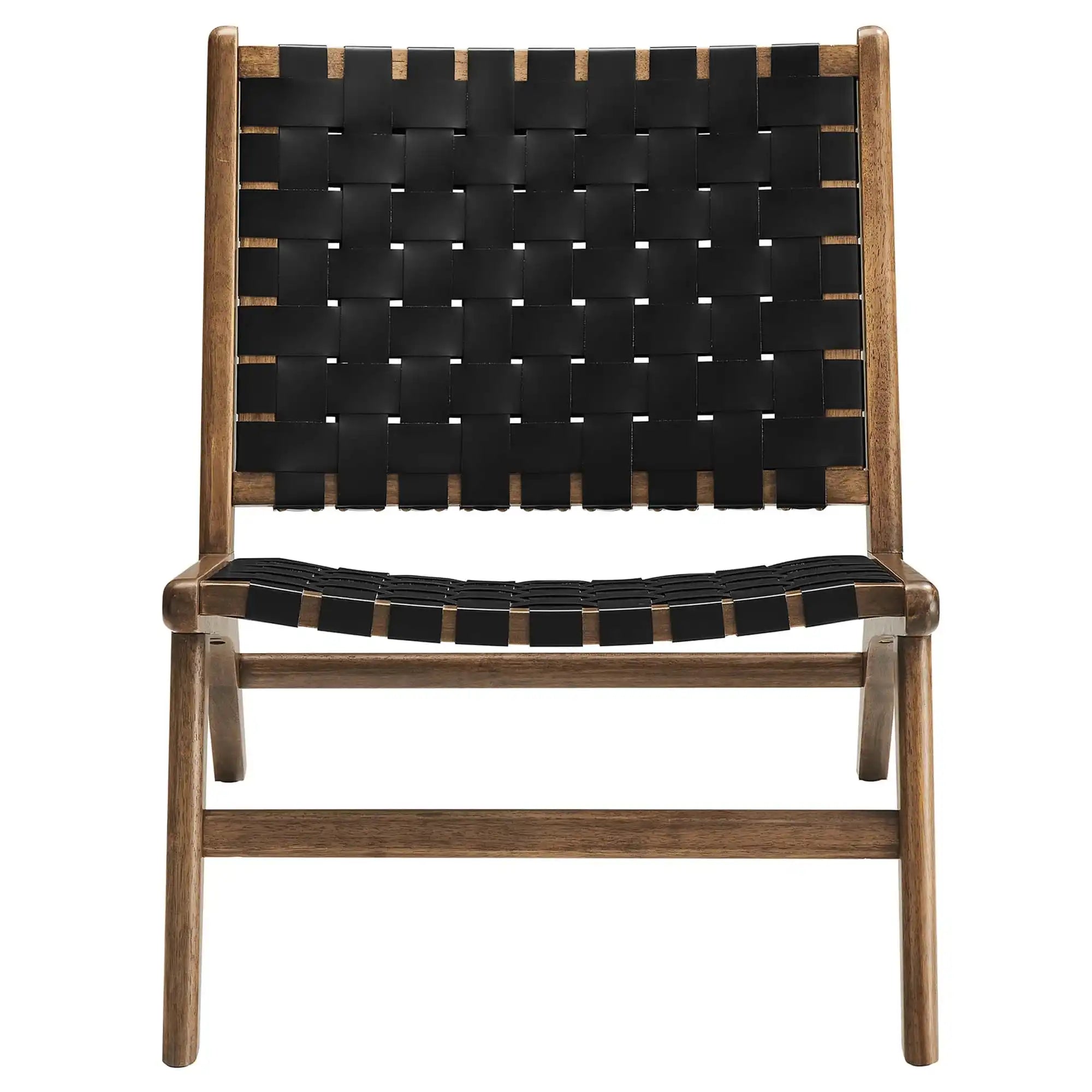 Saoirse Leather Wood Accent Lounge Chair by Modway - Best Buy Furniture