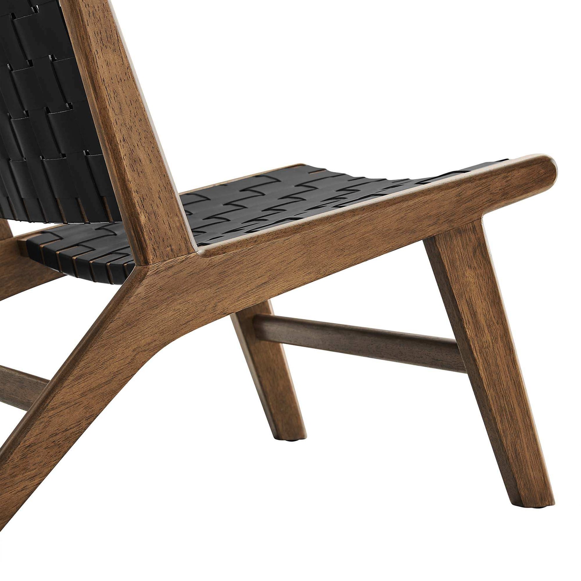 Saoirse Leather Wood Accent Lounge Chair by Modway - Best Buy Furniture
