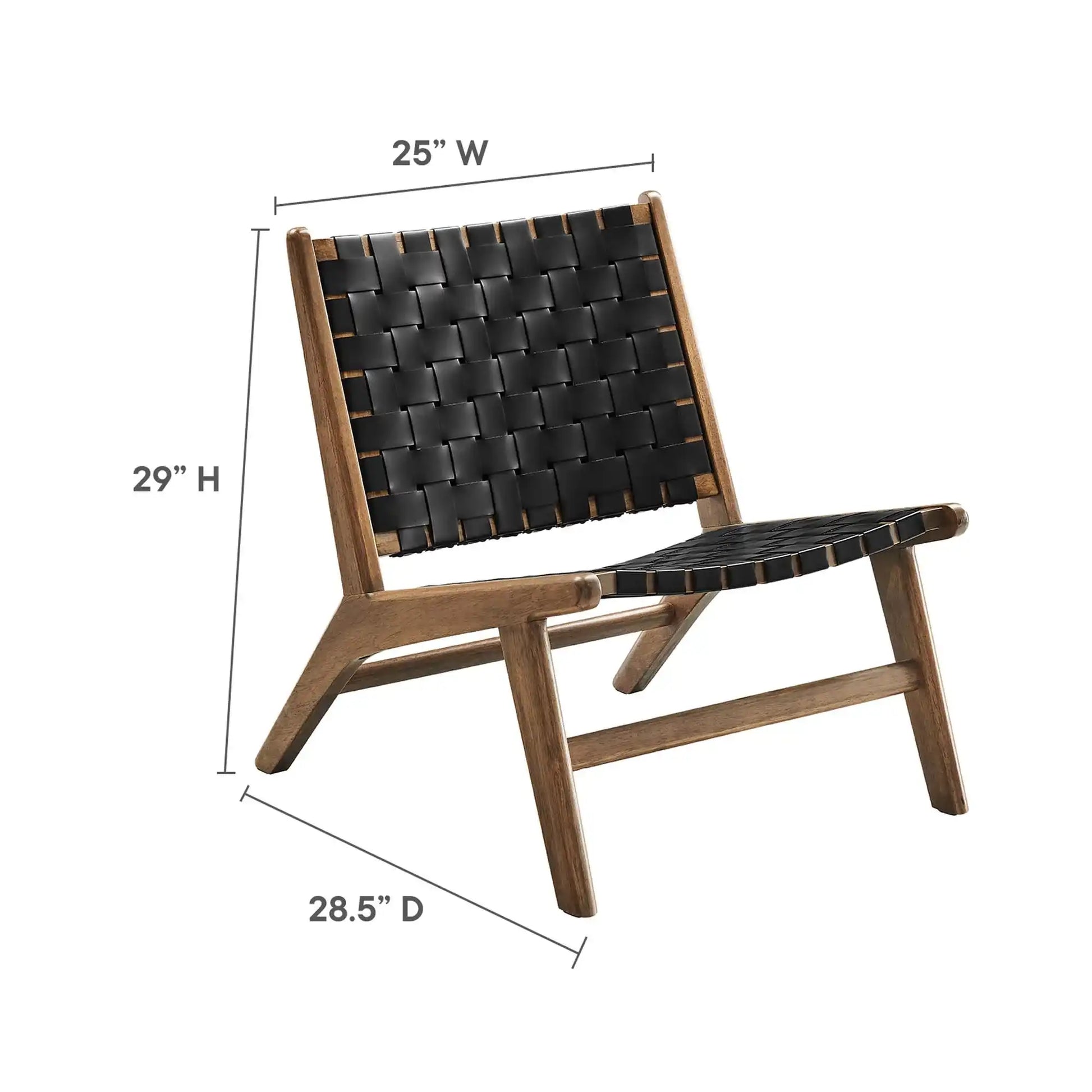 Saoirse Leather Wood Accent Lounge Chair by Modway - Best Buy Furniture