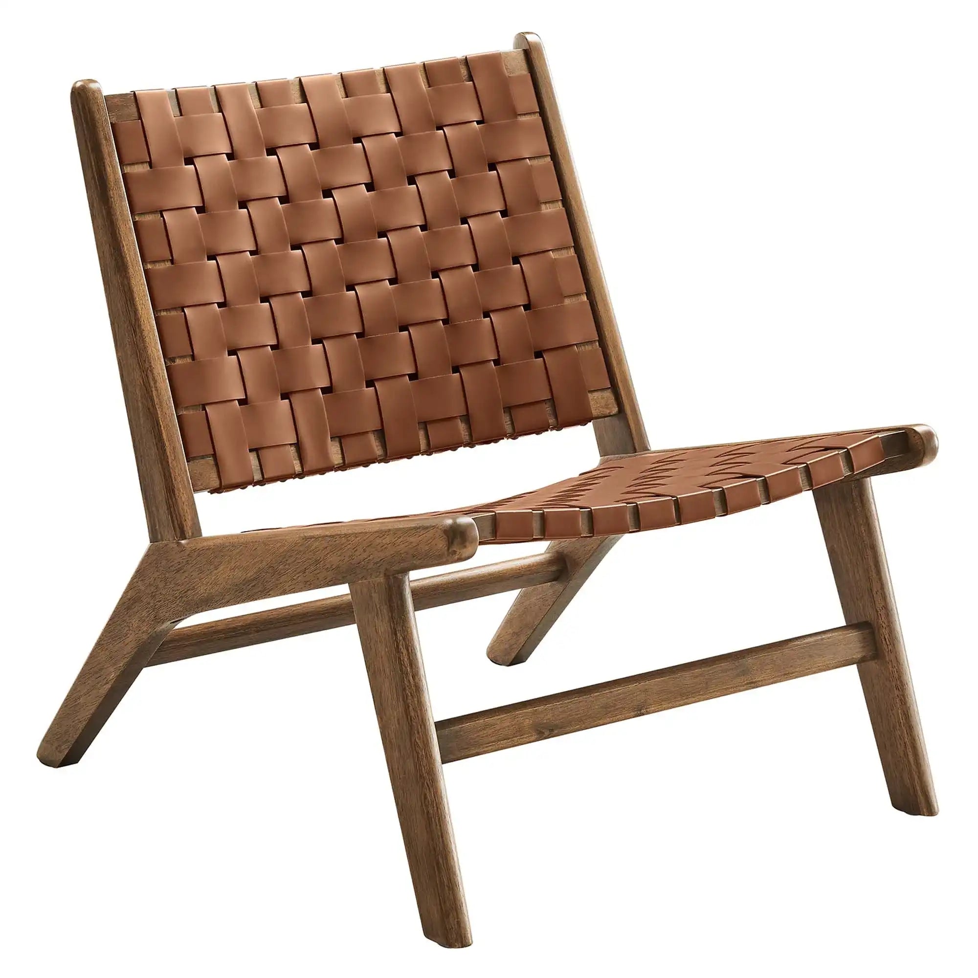 Saoirse Leather Wood Accent Lounge Chair by Modway - Best Buy Furniture
